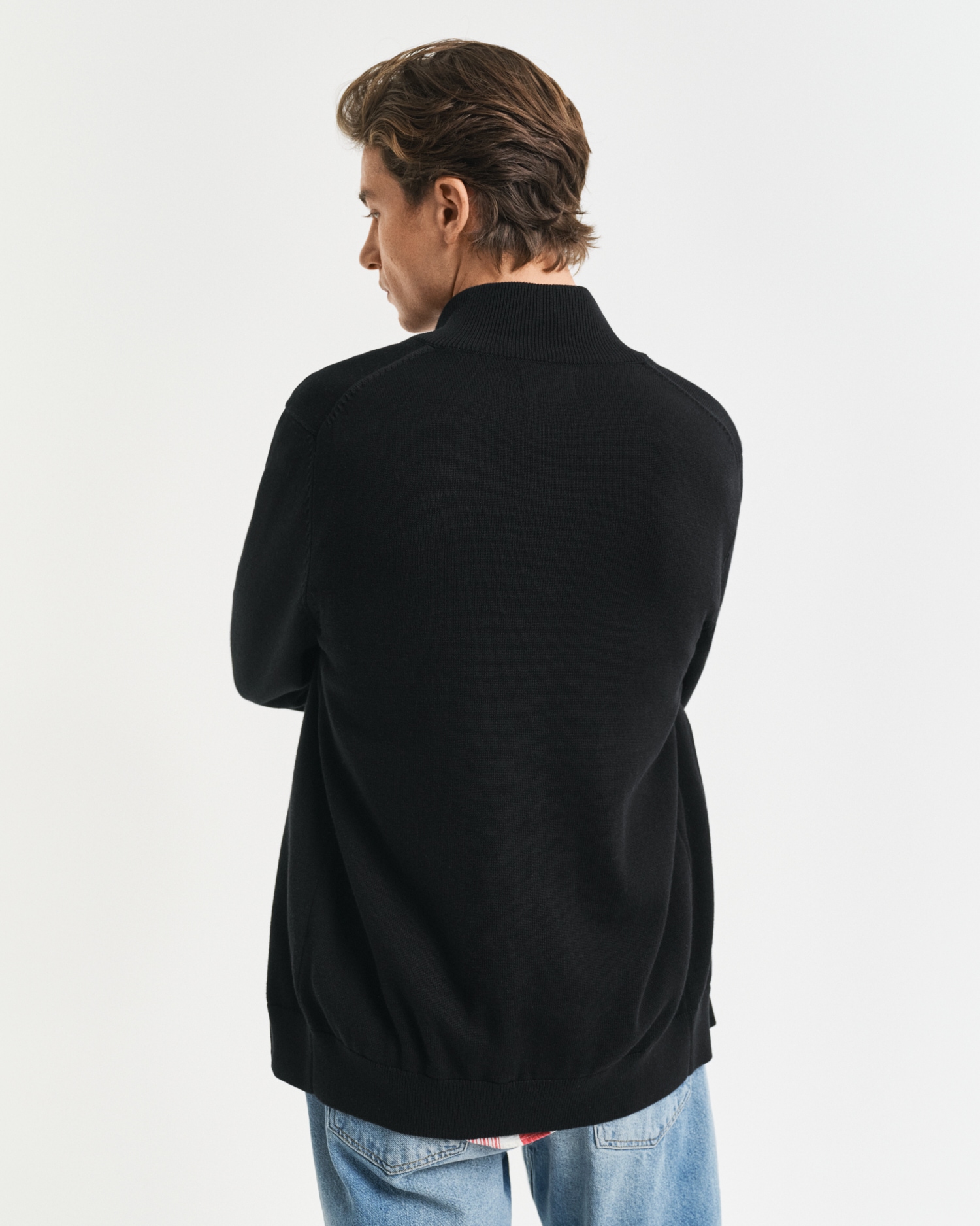 Gant Cardigan »CASUAL COTTON ZIP CARDIGAN«, Mit Rippbündchen an Stehkragen, Ärmeln und Saum