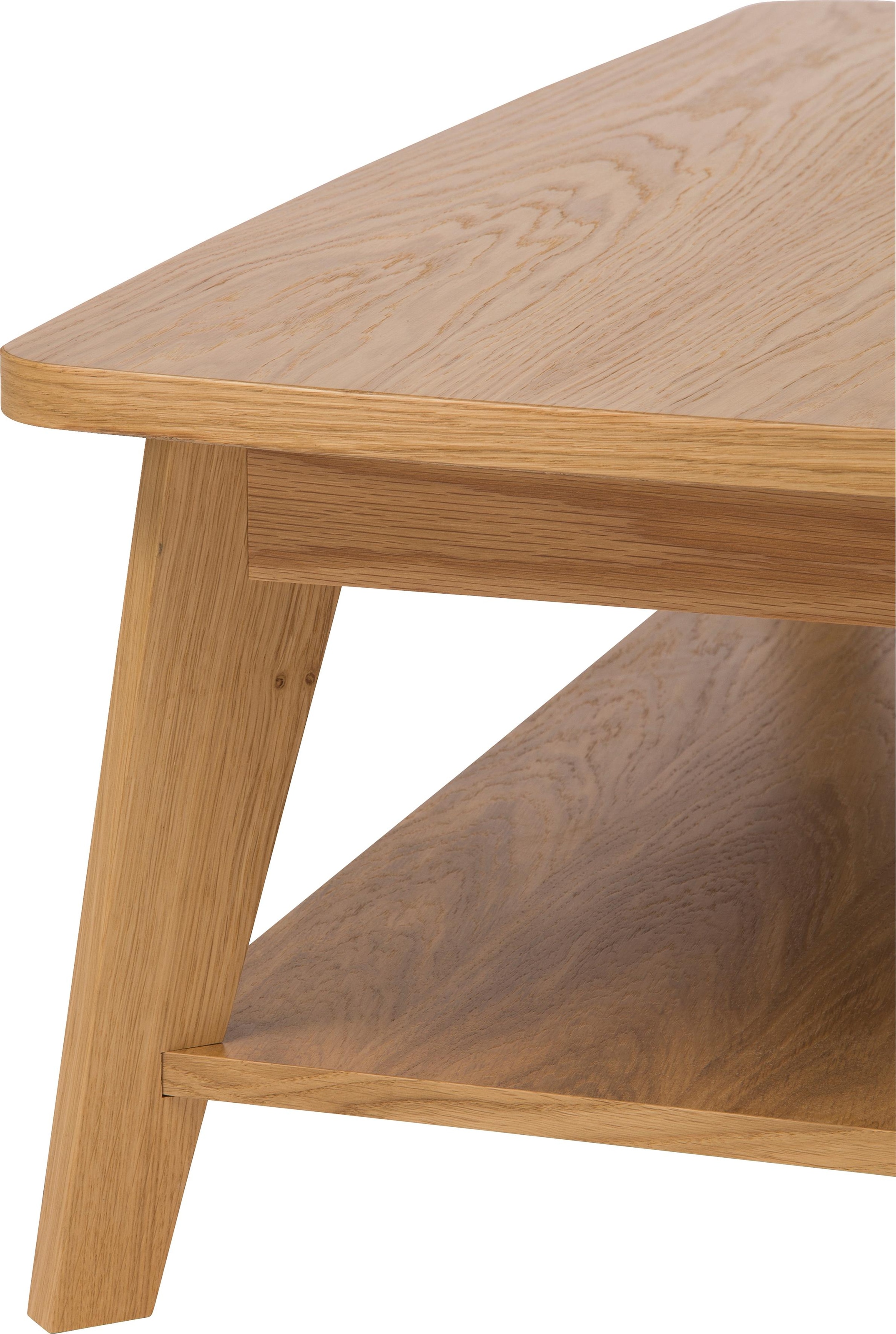 Woodman Couchtisch »Bórgvin«, Breite 115 cm, zeitloses Design, mit 1 Ablageboden, Holzfurnier Eiche