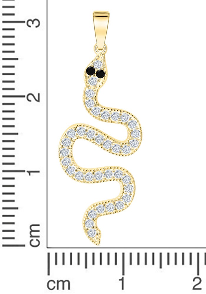 Firetti Kettenanhänger »Schmuck Geschenk Gold 375 Halsschmuck Anhänger Schlange«, mit Zirkonia (synth.)