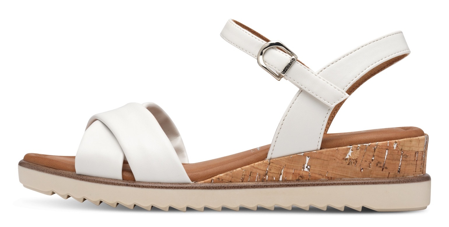 Tamaris Sandalette  , Keilabsatz, Sommerschuh, Riemchensandale mit Schnallenverschluss