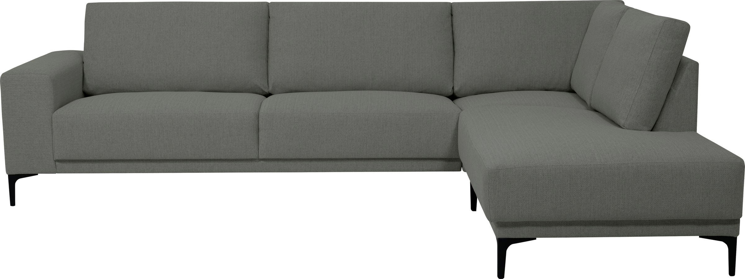 Places of Style Ecksofa »Xander, L-Form,«, Breite 289 cm, Webstoff, Soft-Touch Chenille, schwarze Metallfüßen