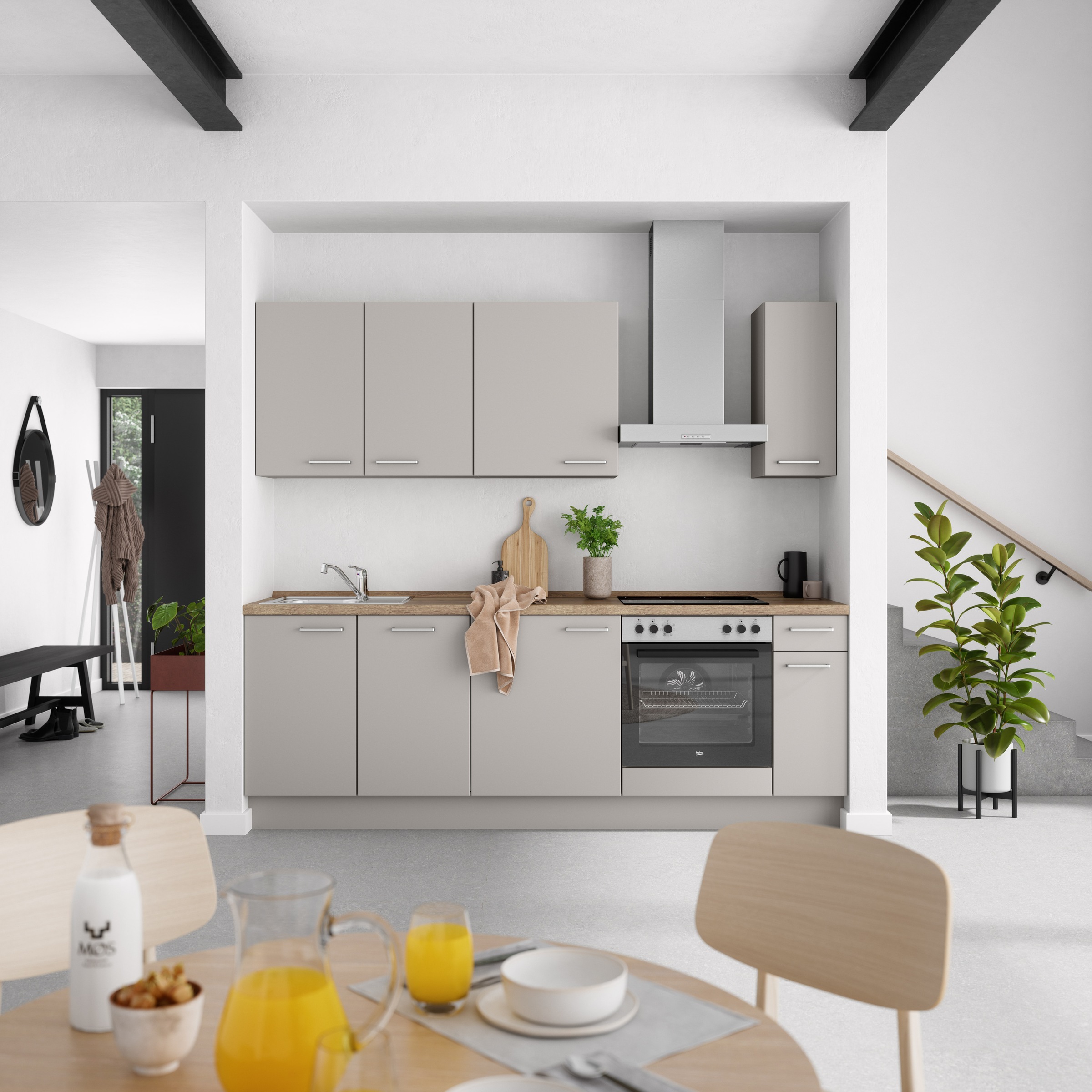 nobilia® Küchenzeile »"Touch I"«, vormontiert, Ausrichtung wählbar, Breite 240 cm, wahlw. mit E-Geräten