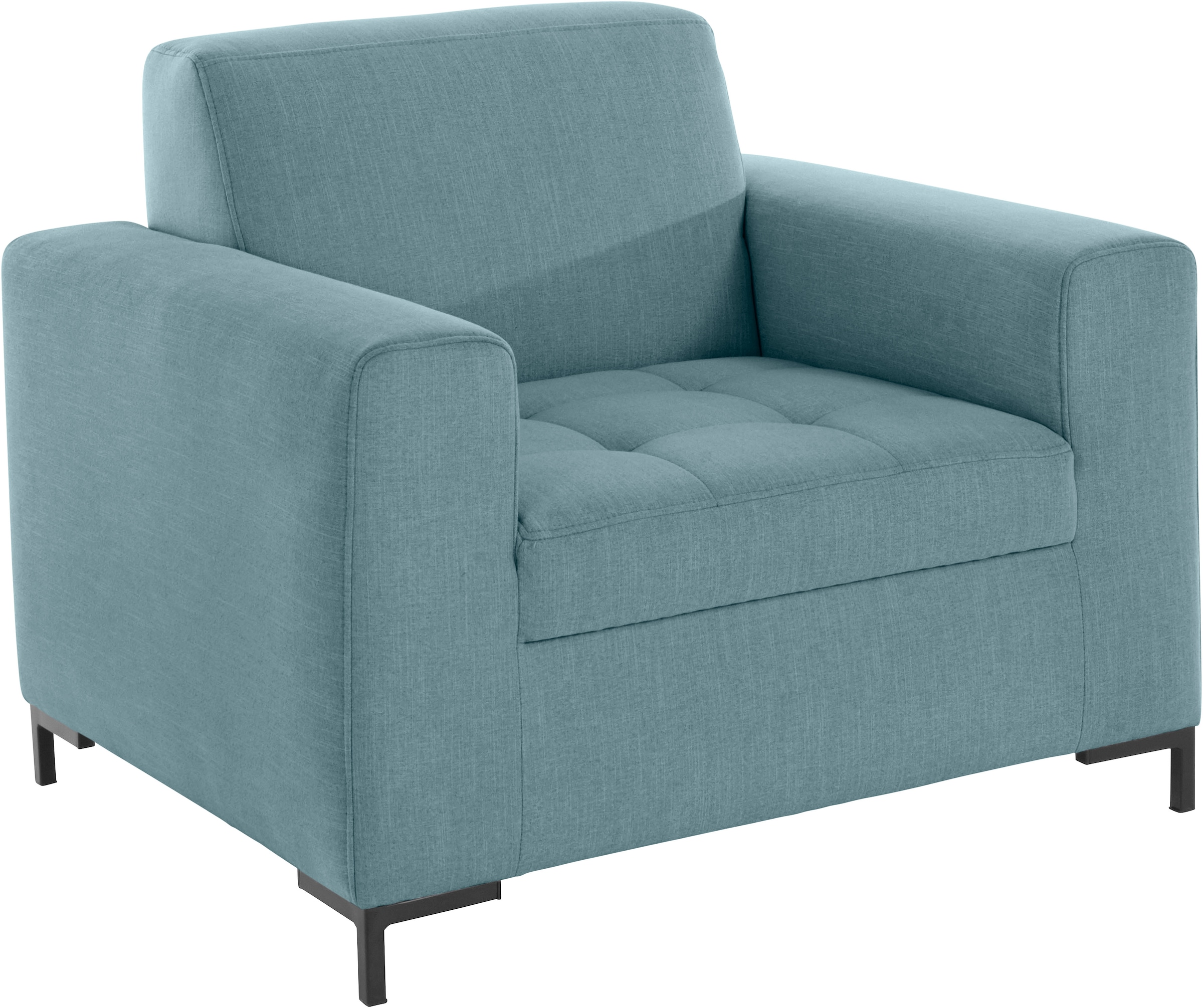 OTTO products Sessel »Grazzo«, hochwertige Stoffe aus recyceltem Material, Steppung im Sitzbereich