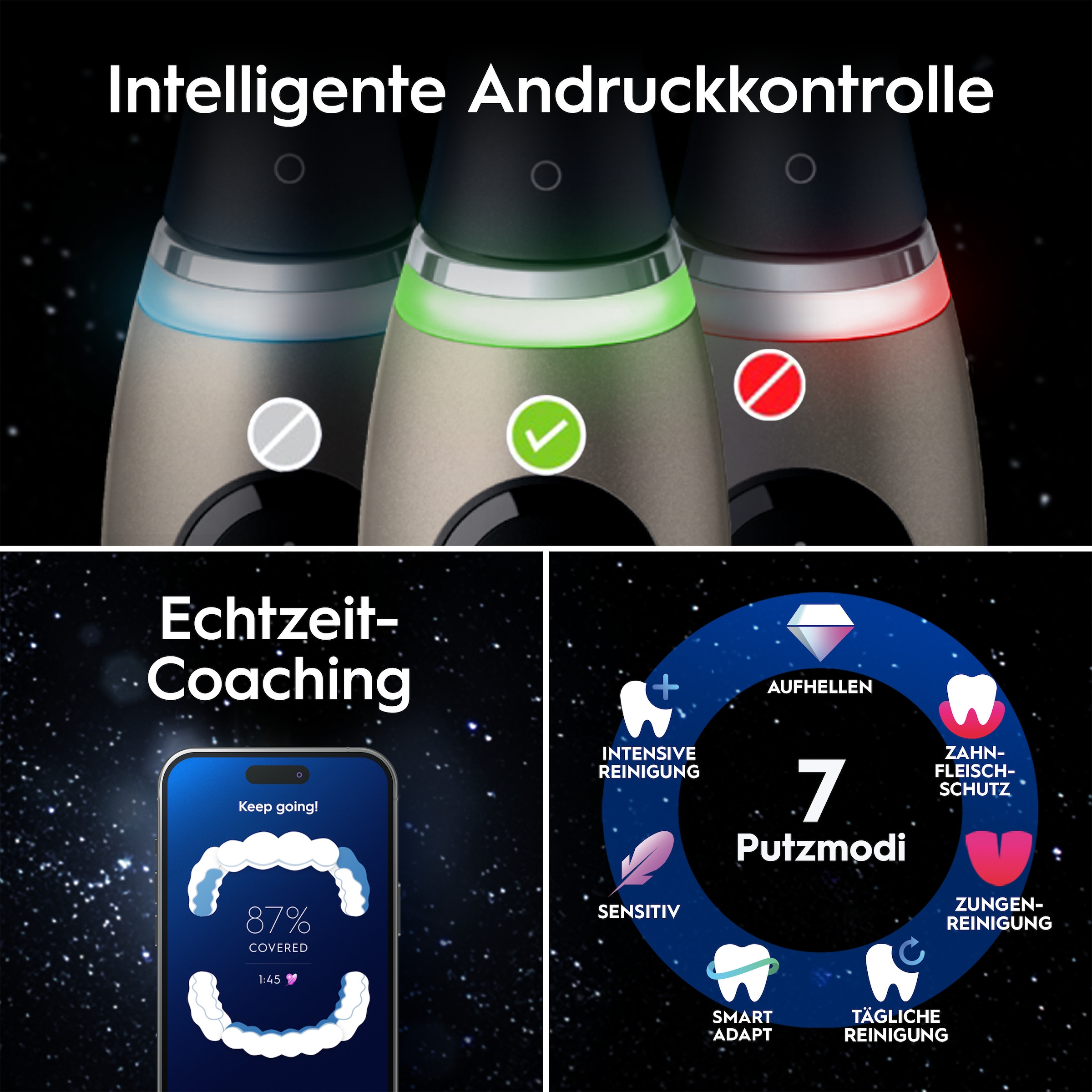 Oral-B Elektrische Zahnbürste »iO Series 10« 1 Stk. Aufsteckbürsten inkl. 1 Aufsteckbürste, iO Sense Schnellladestation, Lade-Reise-Etui