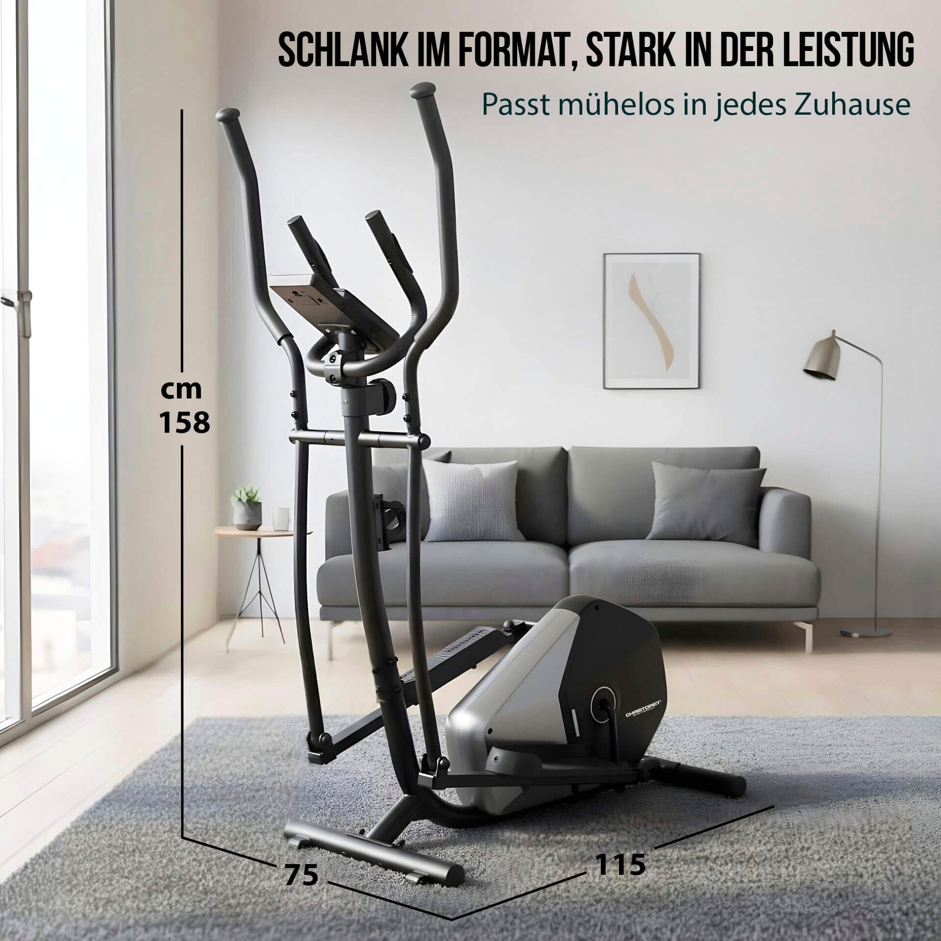 Christopeit Sport® Crosstrainer »Crosstrainer CT 5« 120 kg max. Benutzergewicht, 15 Widerstandsstufen