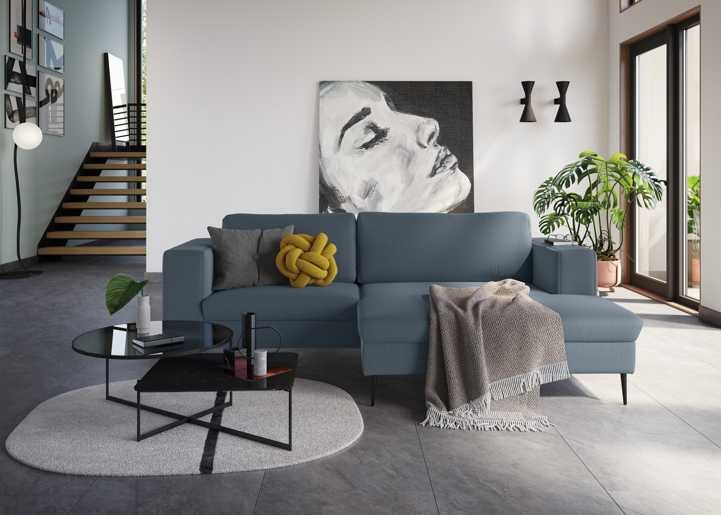 DOMO collection Ecksofa »Modica kompakt und elegant, Breite 244, L-Form«, m günstig online kaufen