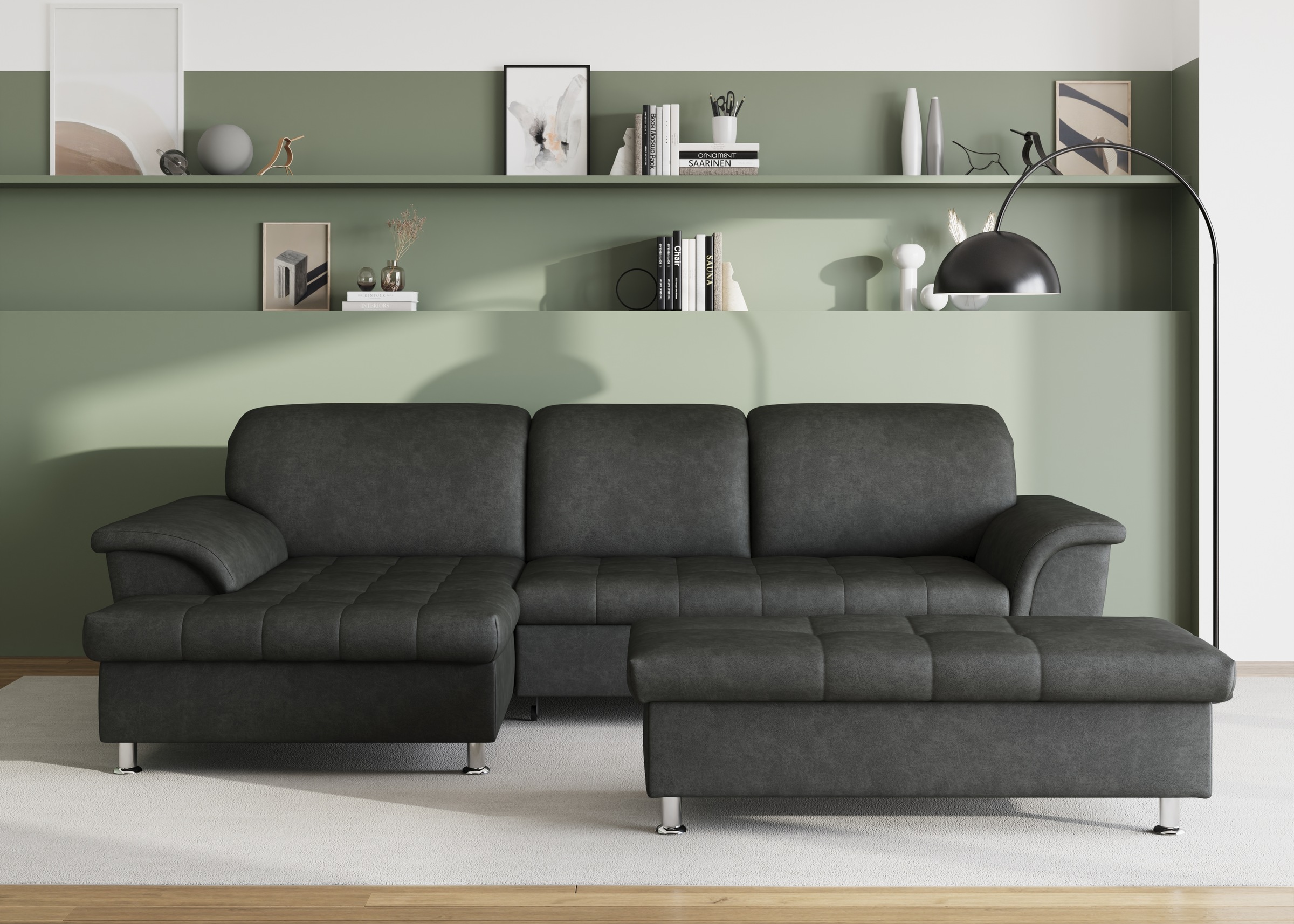 DOMO collection Ecksofa Franzi, wahlweise mit Bettfunktion, Bettkasten und Kopfteilverstellung