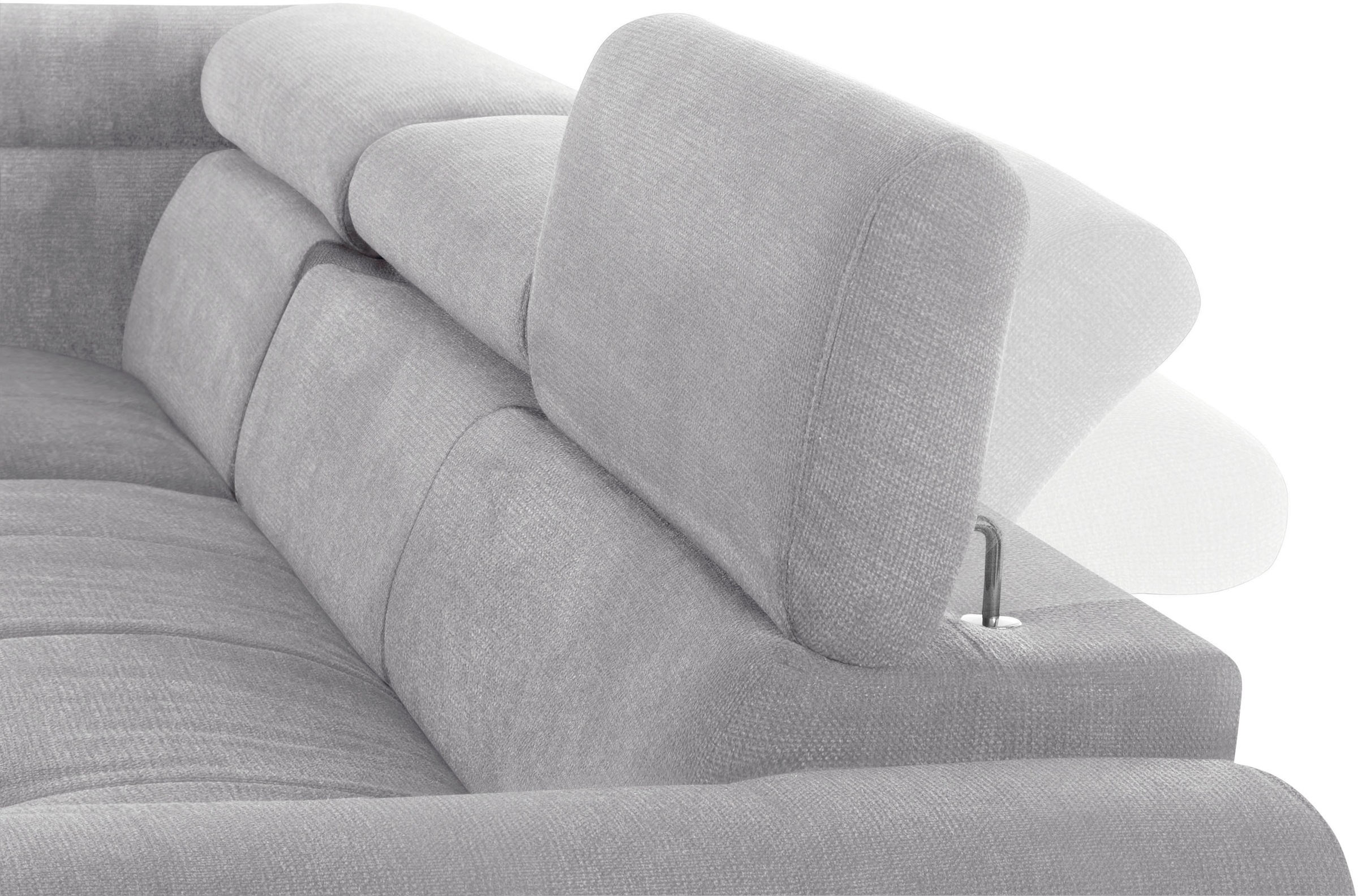 COTTA Ecksofa »Mia L-Form mit 3 Zierkissen«, wahlweise mit Bettfunktion, Bettkasten, Beleuchtung & Wireless-Charger