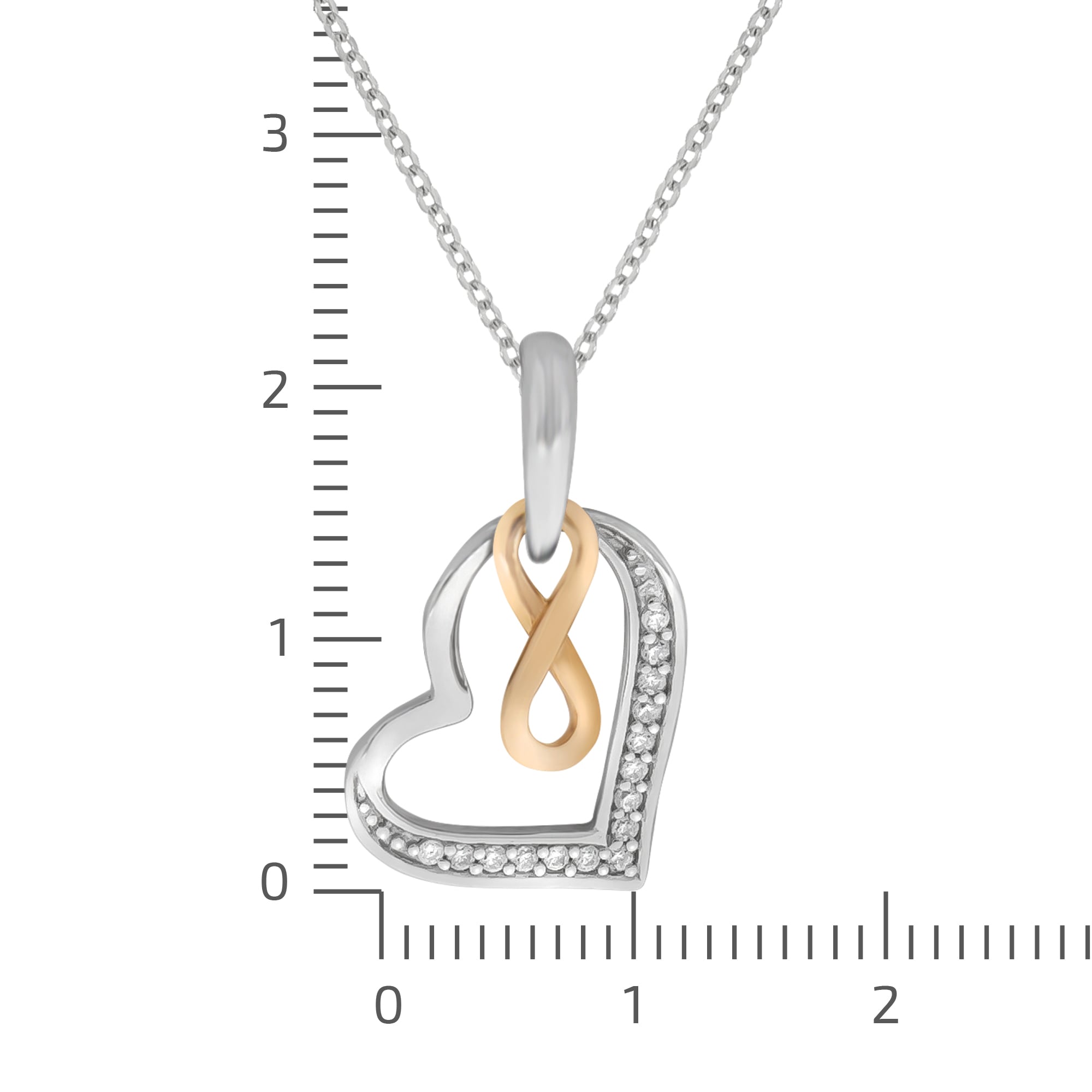 Zeeme Kette mit Anhänger »Silber 925 rhodiniert mit Herz- und Unendlichkeits-Motiv«