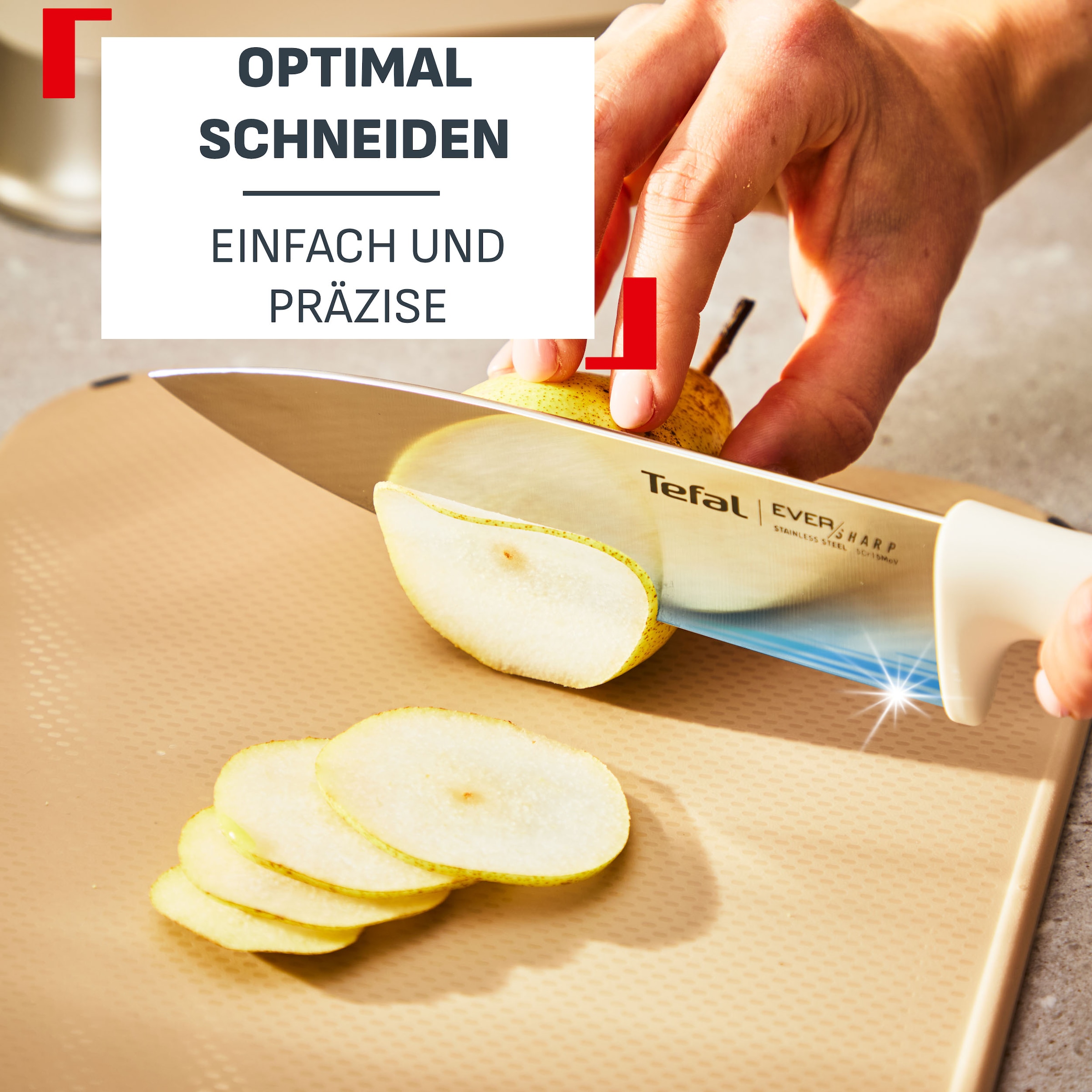 Tefal Kochmesser »EverSharp Daily« selbstschärfender Messerschutz, schlankes Design, spülmaschinenfest
