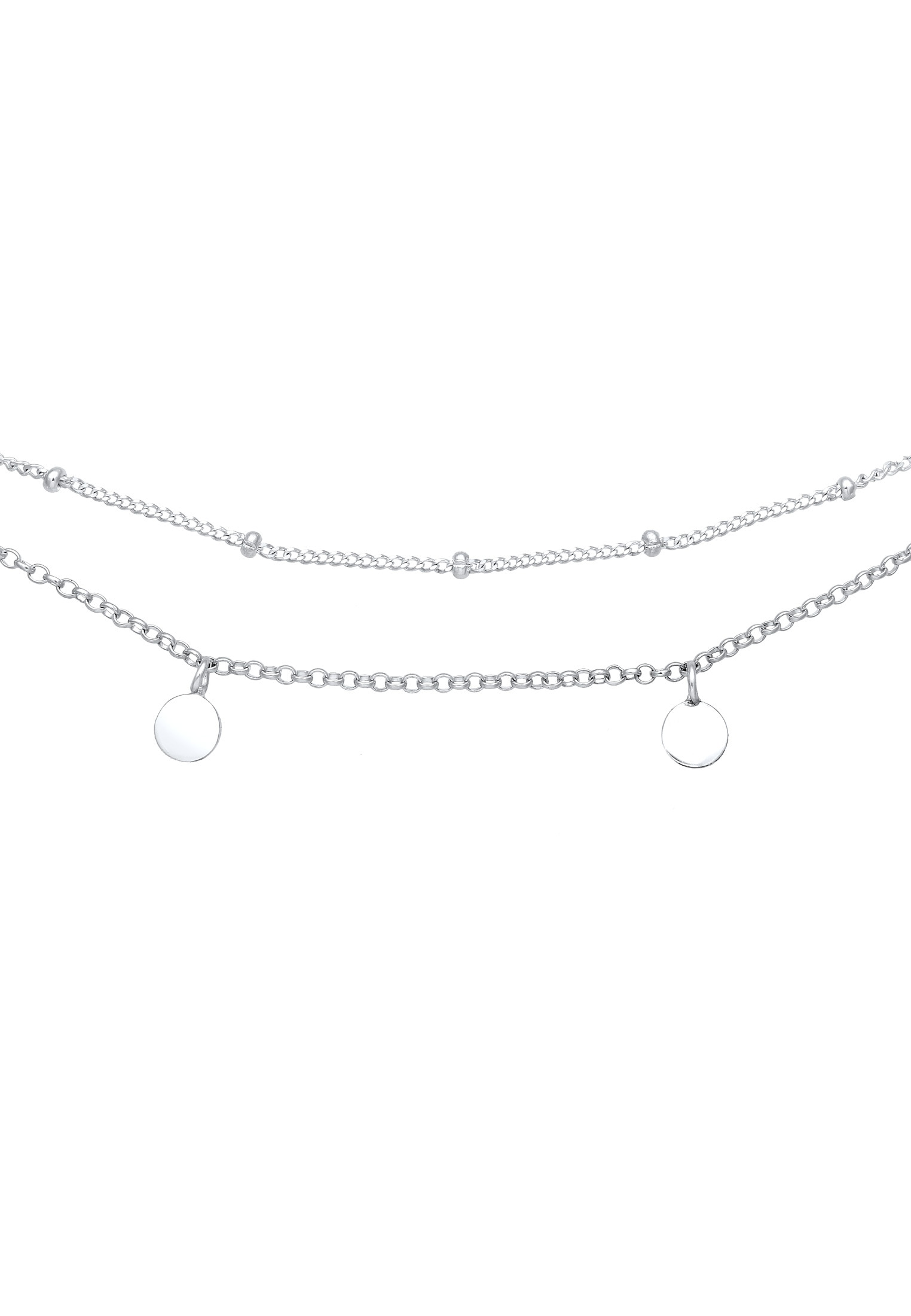 Elli Collier »Choker Layer Look Kugelkette Plättchen 925 Silber«