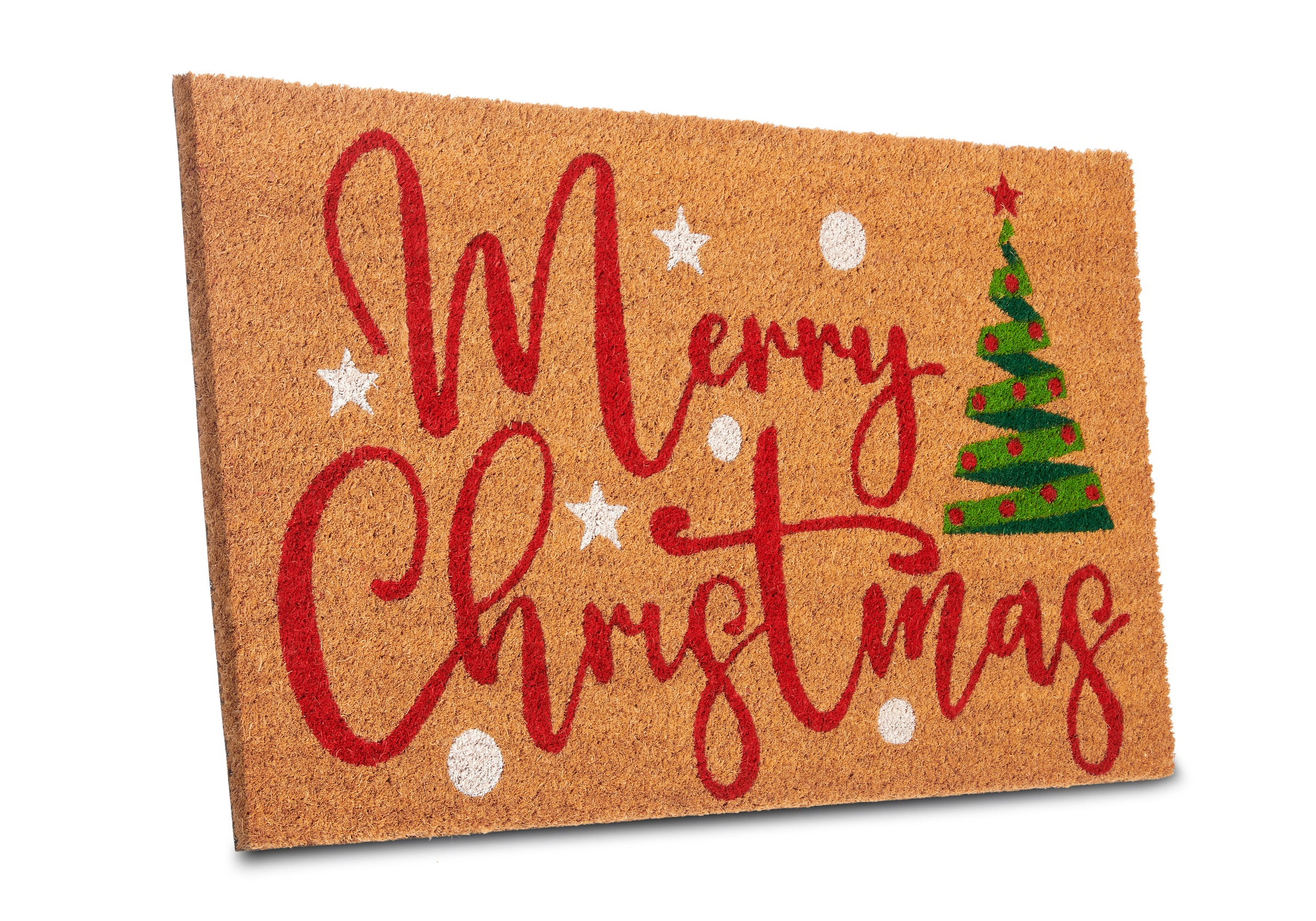 HANSE Home Fußmatte »Kokos Merry Christmas Tree, Türmatte«, rechteckig, 15 mm Höhe, Schmutzfangmatte, Rutschfest, Outdoor, Weihnachten, Kokosmatte, Flur