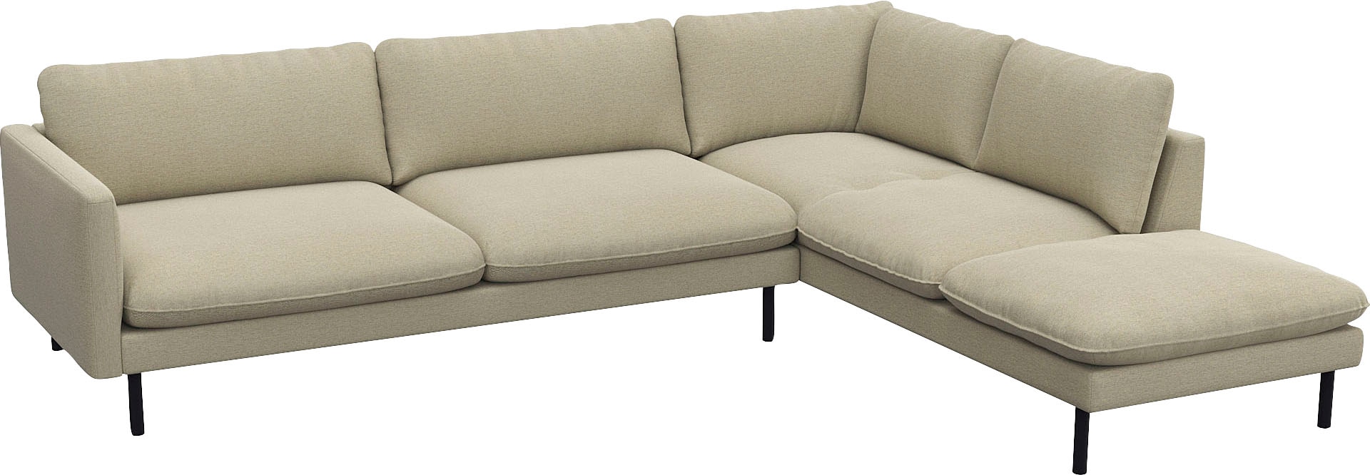 FLEXLUX Ecksofa »Bolzano, elegant und bequem, L-Form«, Sitzaufbau mit Kaltschaum & Stahl-Wellen, lose Sitz -& Rückenkissen
