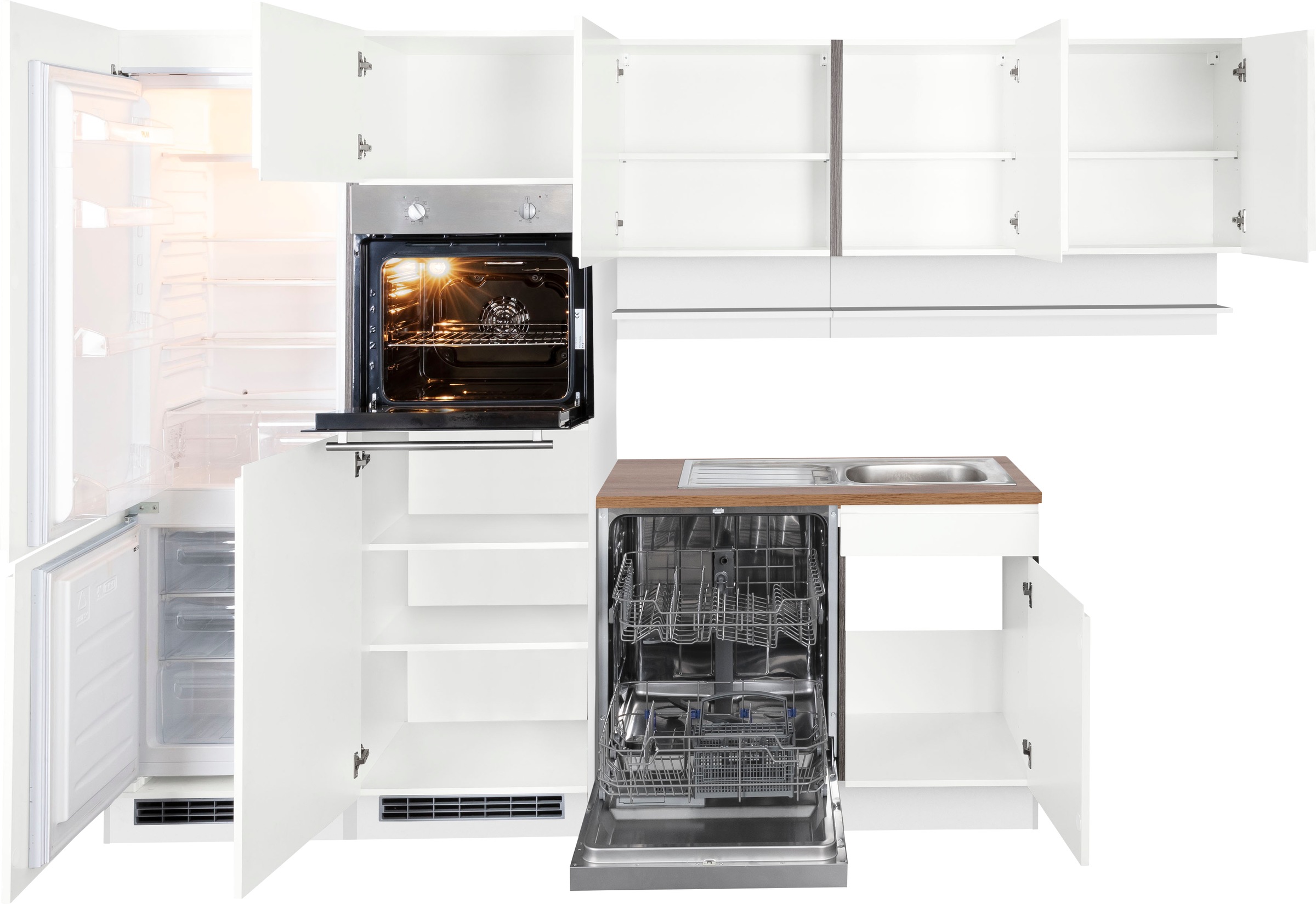 KOCHSTATION Winkelküche »KS-Virginia«, Stellbreite 290/190 cm cm, wahlweise mit Induktion