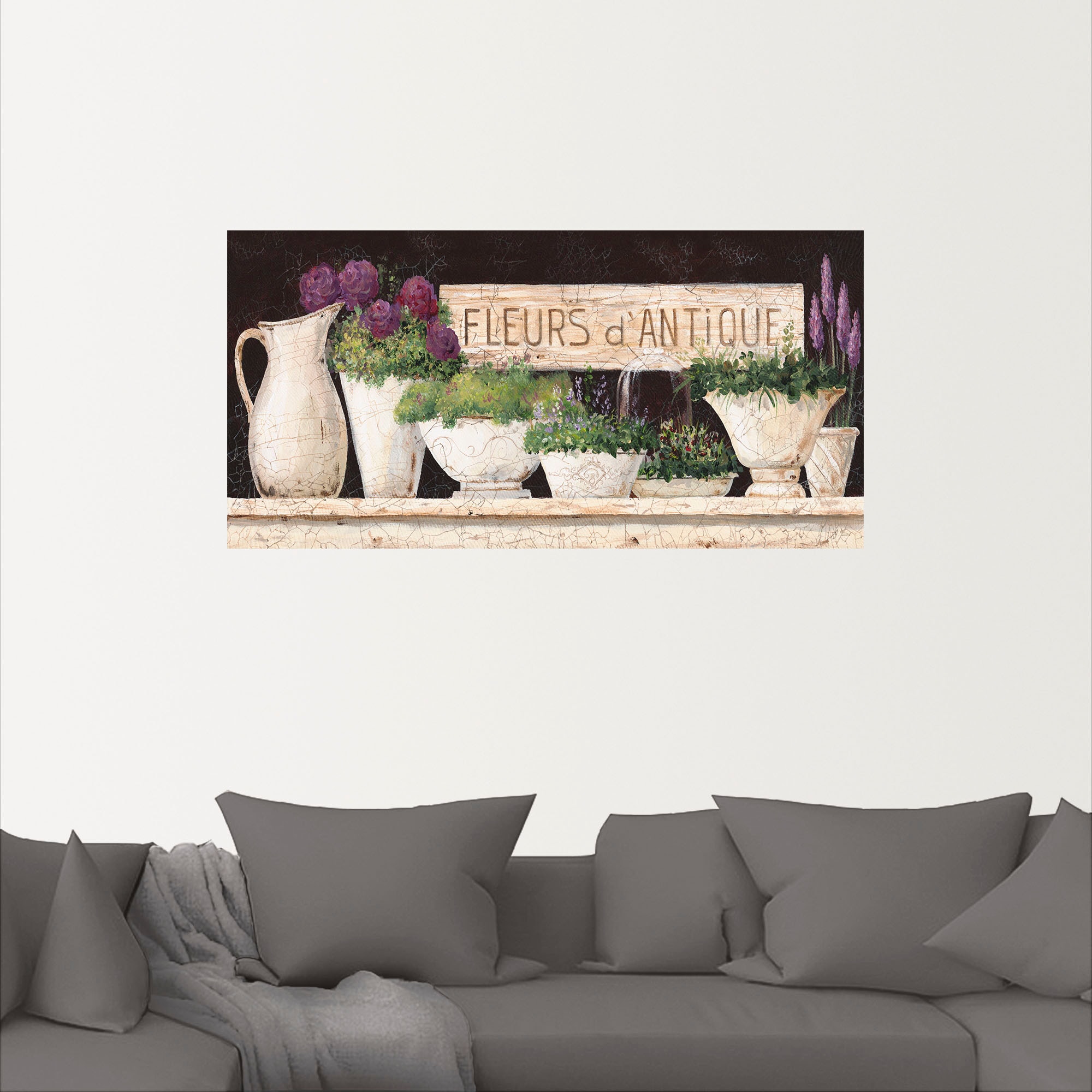 Artland Wandbild »Antike Blumen«, Vasen & Töpfe, (1 St.), als Alubild, Outdoorbild, Leinwandbild, Poster, Wandaufkleber