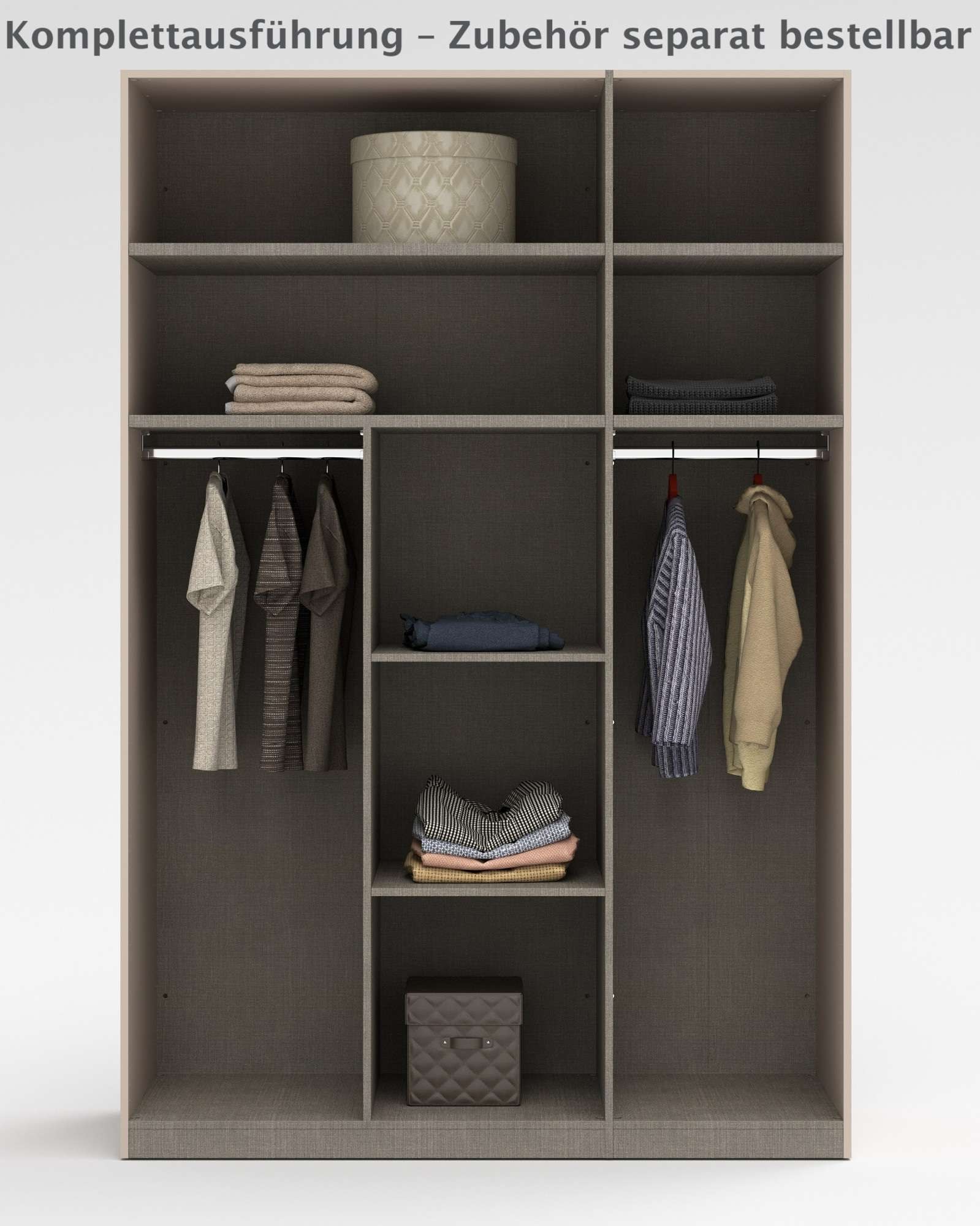 INOSIGN Kleiderschrank »RUBINO, Drehtürenschrank,Schlafzimmerschrank mit hochwertigem Alugriff«, (1 St.), Made in Italy, in Breite wählbar, Basisausführung, Zubehör extra