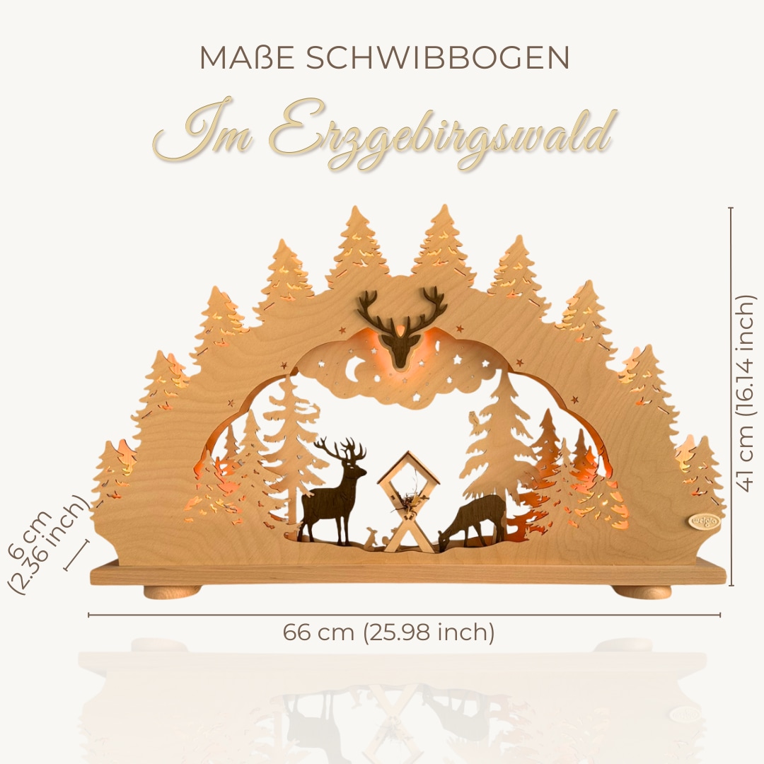 Weigla Schwibbogen »Im Erzgebirgswald, Lichterbogen aus Holz, NATUR«