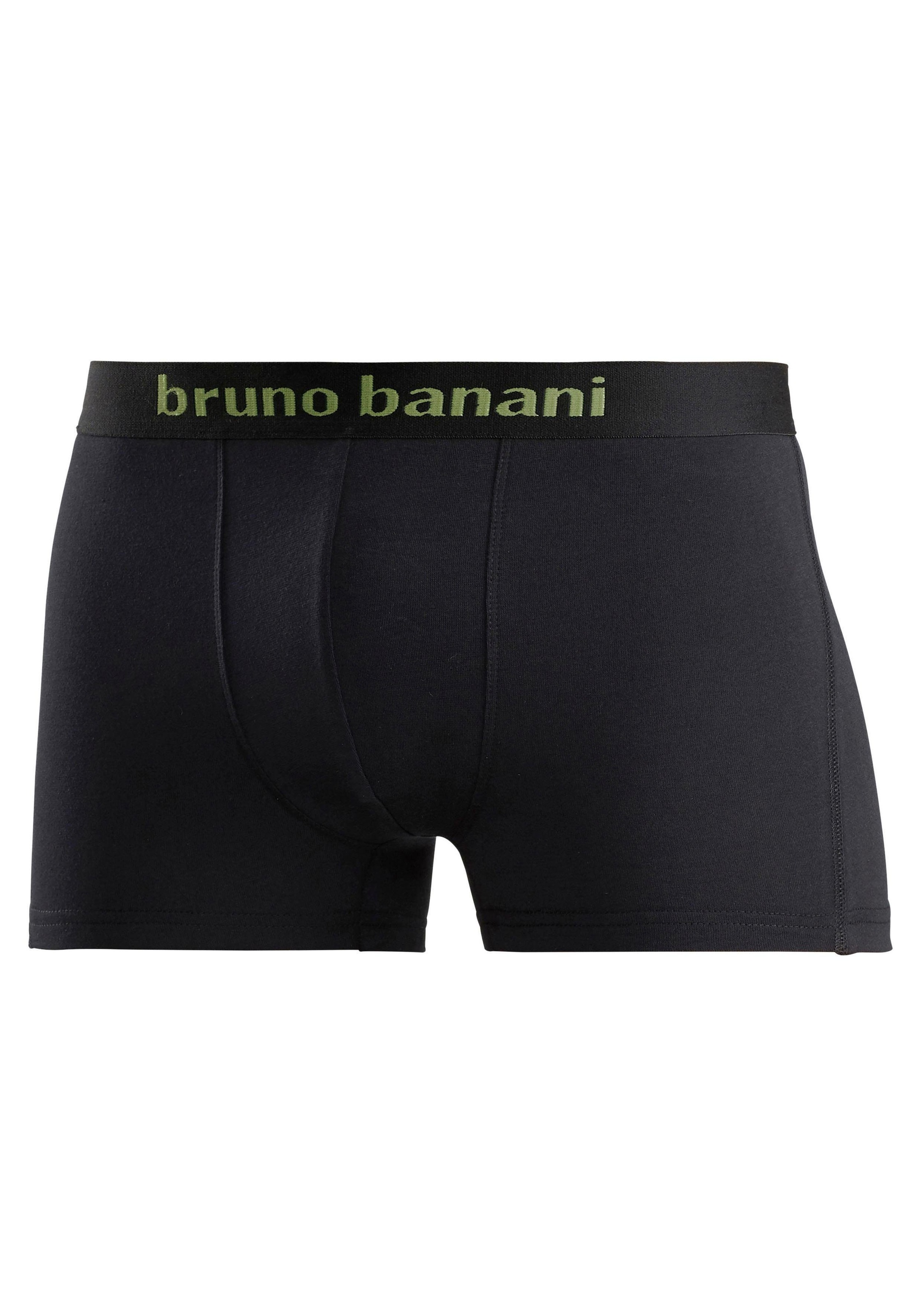 Bruno Banani Boxer »Boxershorts für Herren«, (Packung, 4 St.), mit farbigen Marken-Schriftzug am Bündchen