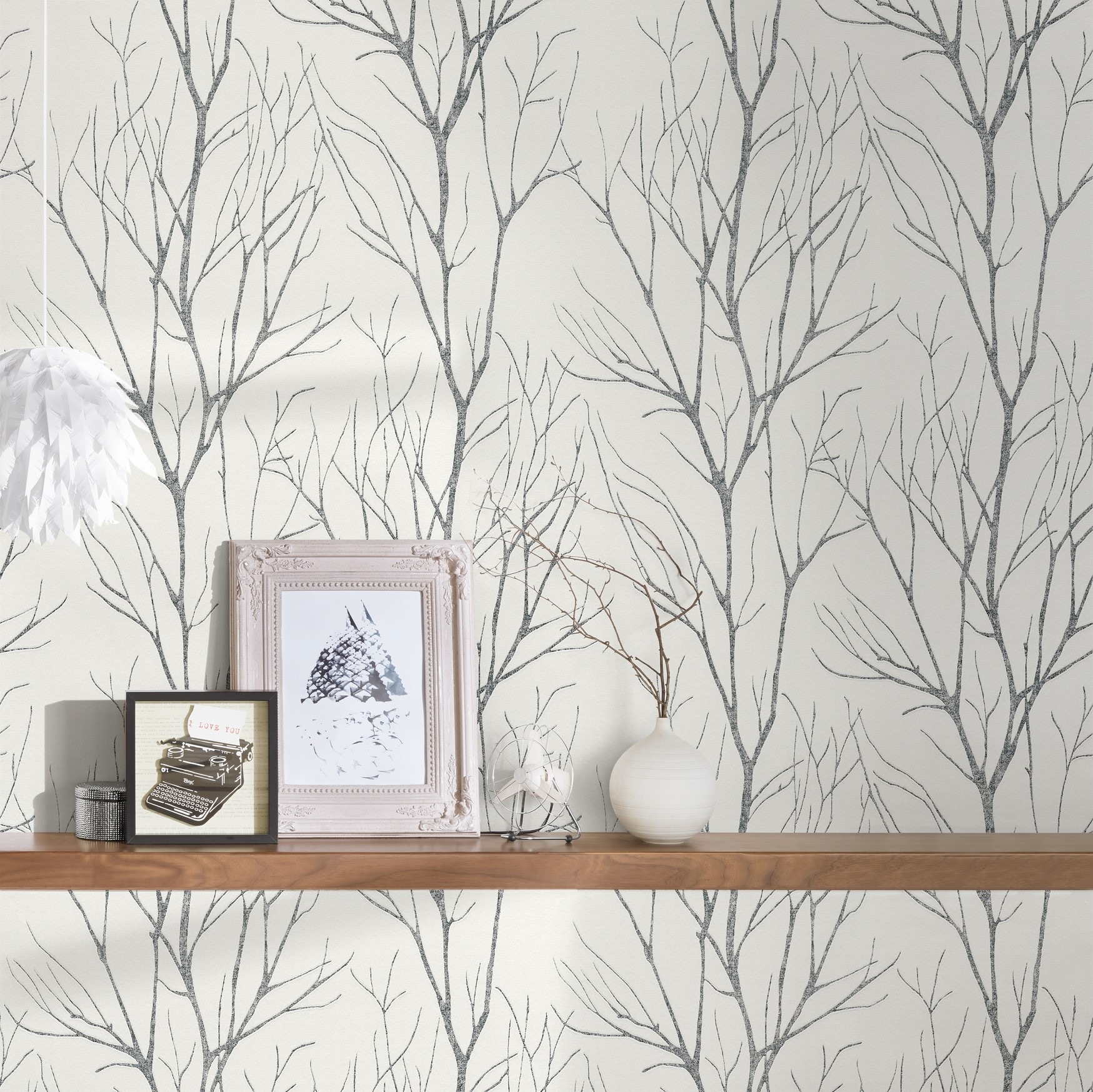 A.S. Création Vliestapete »Attractive 2 Tapete Äste«, matt-gemustert-neutral, Waldtapete Äste Baumtapete strukturiert Tapeten Flur Design Wandtapete