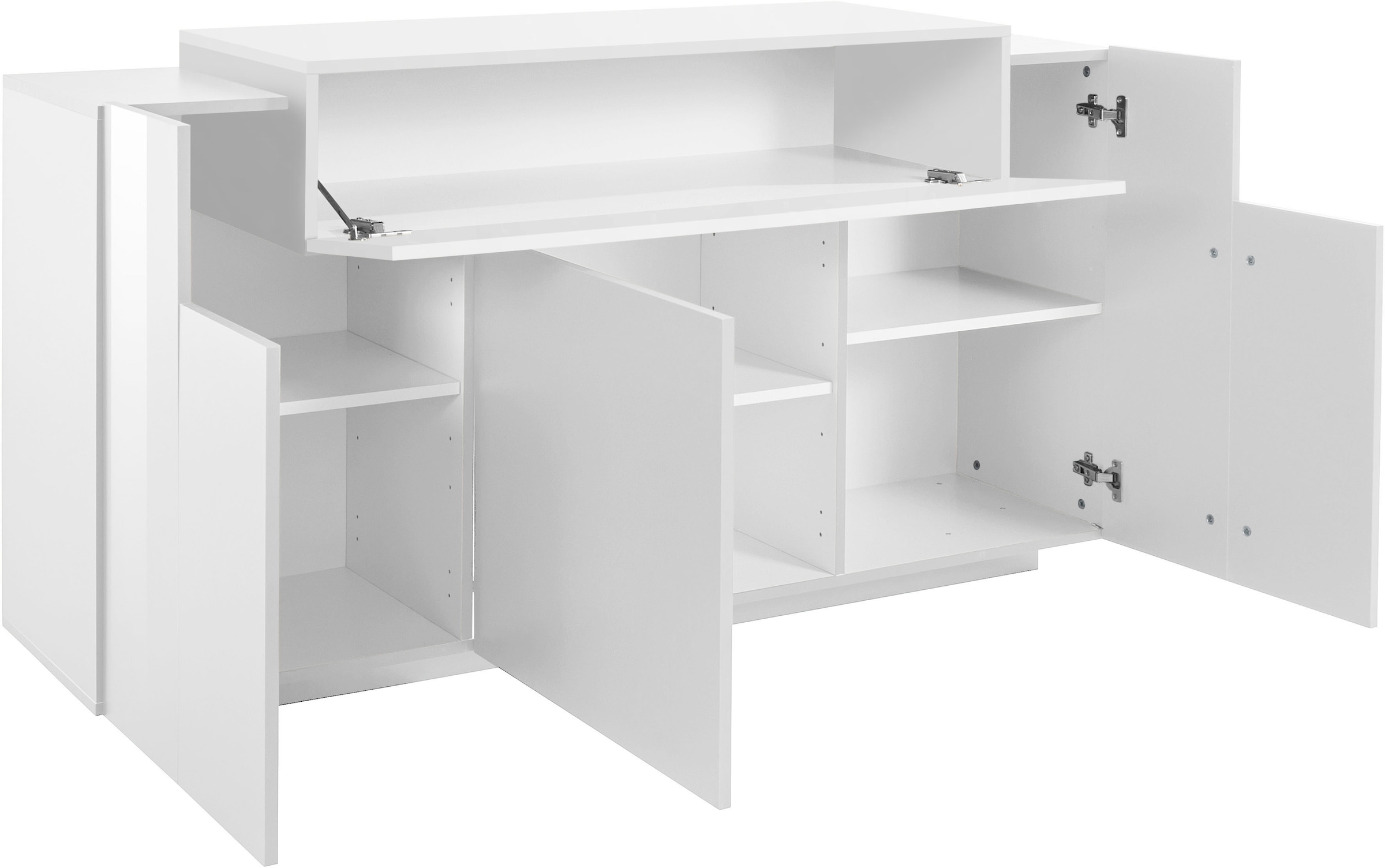 INOSIGN Sideboard »Coro, Kommode, Schrank, Kredenz, grifflos mit Einlegeböden«, mit 1 klappe, 3 Türen, Doppeltiefe B/T/H 160x45x85,6cm