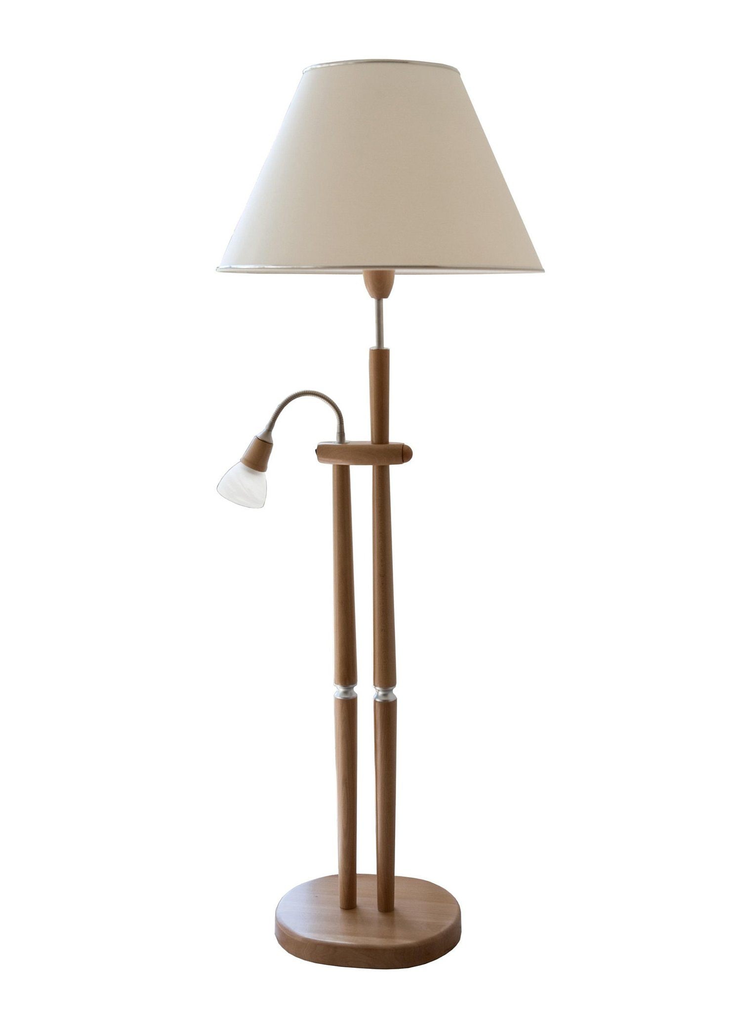 LED Stehlampe, Leuchtmittel E27   LED wechselbar, mit Leseleuchte günstig online kaufen