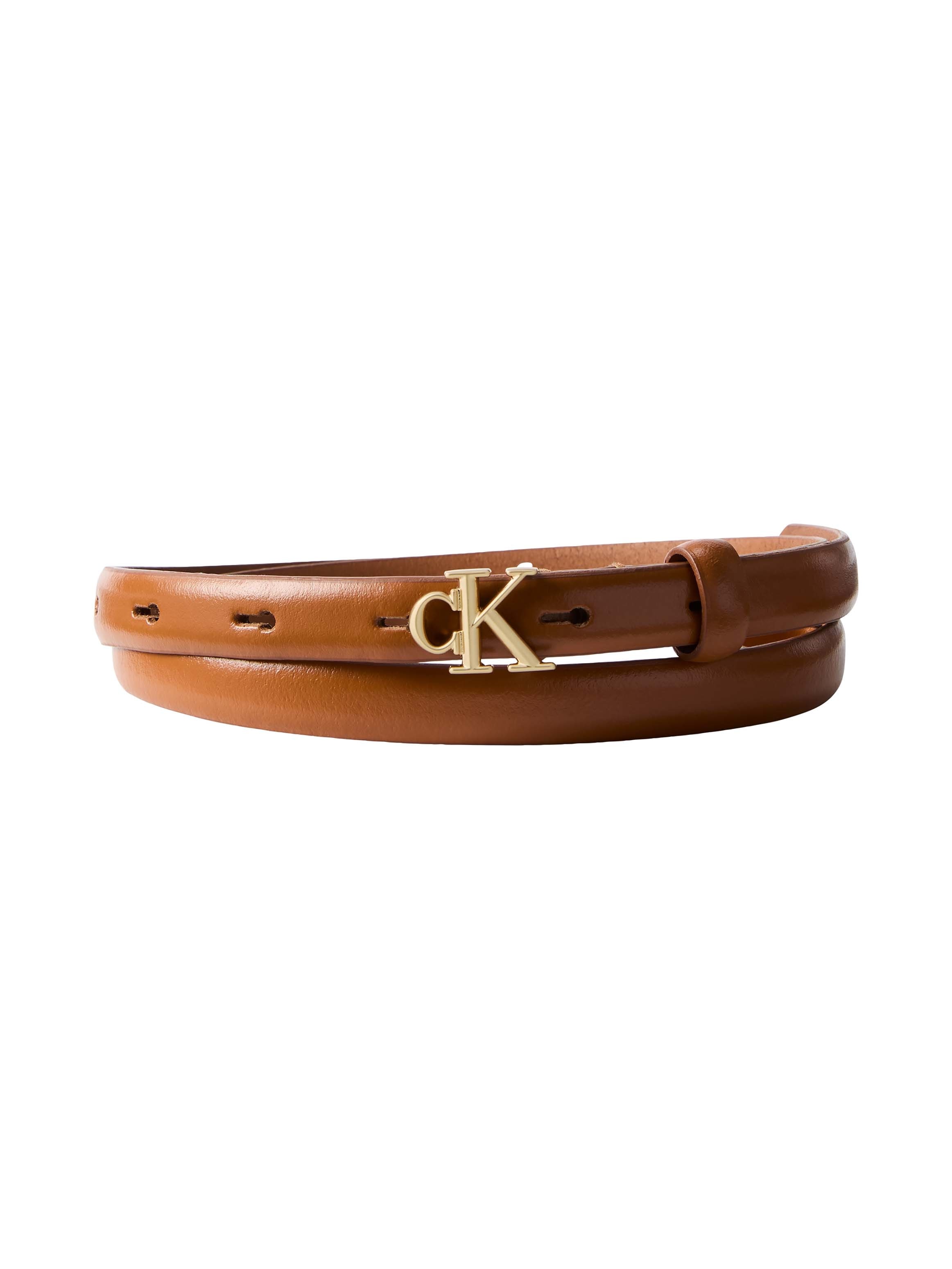 Calvin Klein Ledergürtel »ROUND CK BUCKLE 15MM BELT SMOOTH« Größenverstellbar mit Metallschließe
