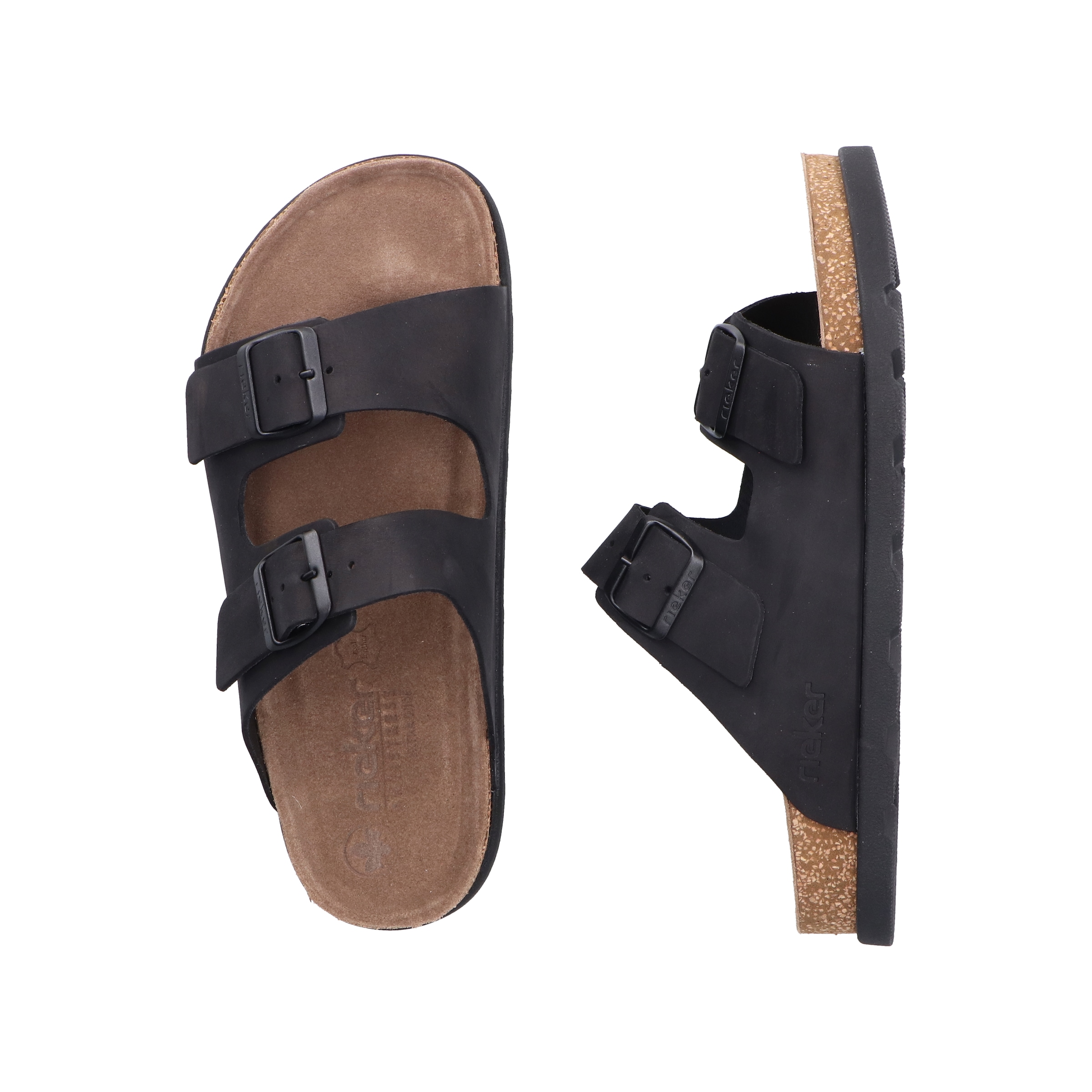 Rieker Pantolette, Sommerschuh, Strandschuh, Hausschuh mit bequemem Fußbett
