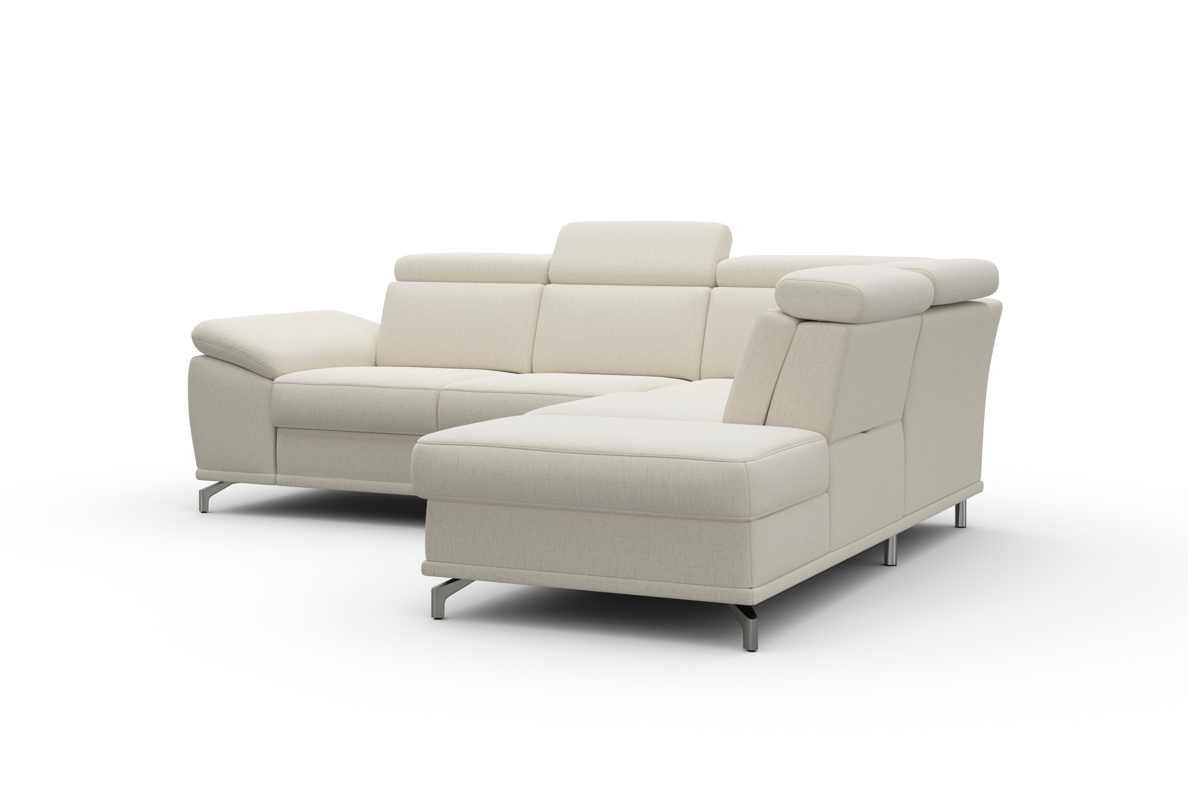 sit&more Ecksofa »Cabrio L-Form, mit Sitztiefenverstellung, Arm- und Kopfteilverstellung«, 3 Nierenkissen, Federkern, optional Bettfunktion und Stauraum