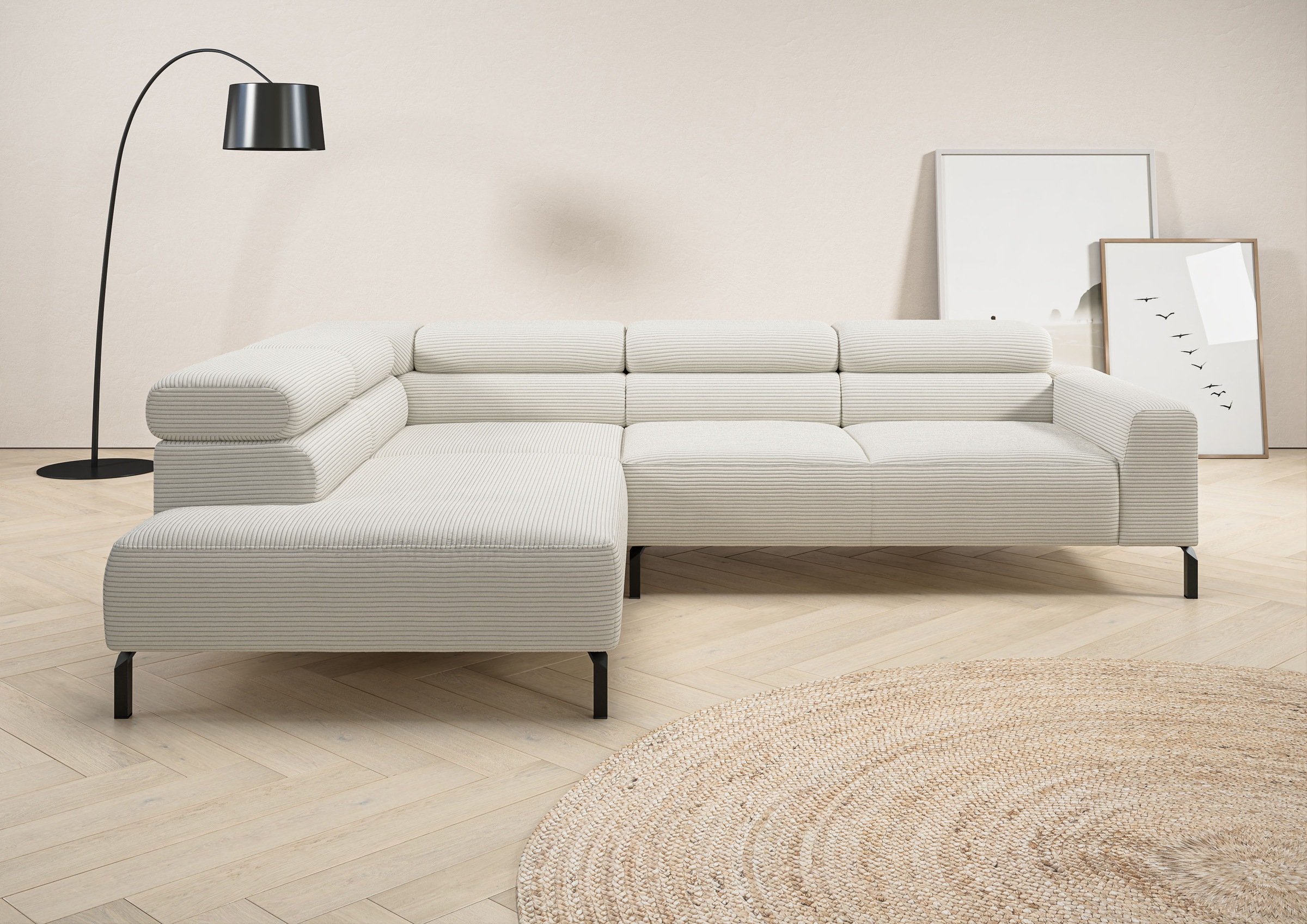 Places of Style Ecksofa »Antonelli, L-Form, inkl. Kopfteilverstellung, Brei günstig online kaufen