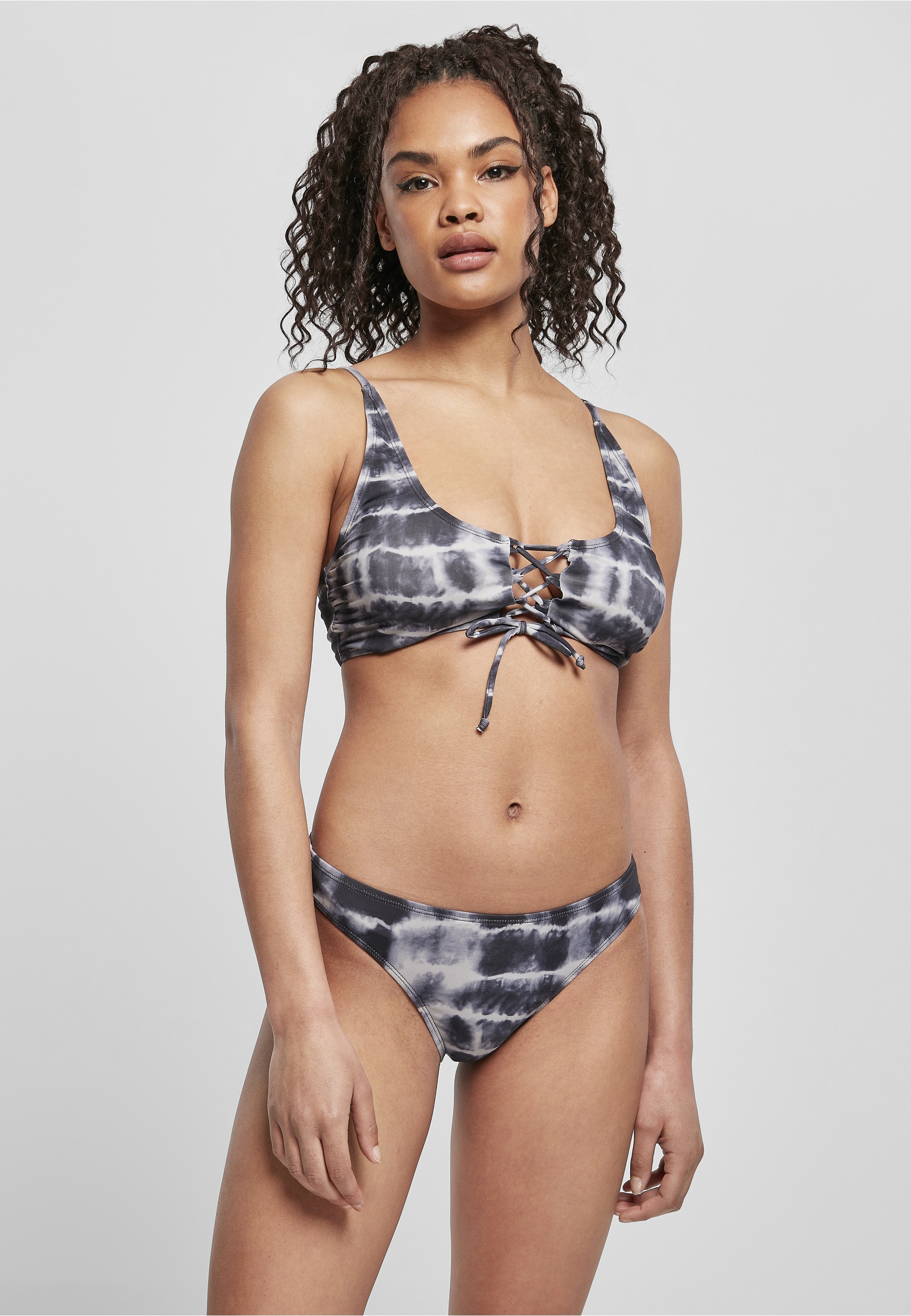 URBAN CLASSICS Bügel-Tankini »Urban Classics Damen Ladies Lace Up Tie Dye Bikini«