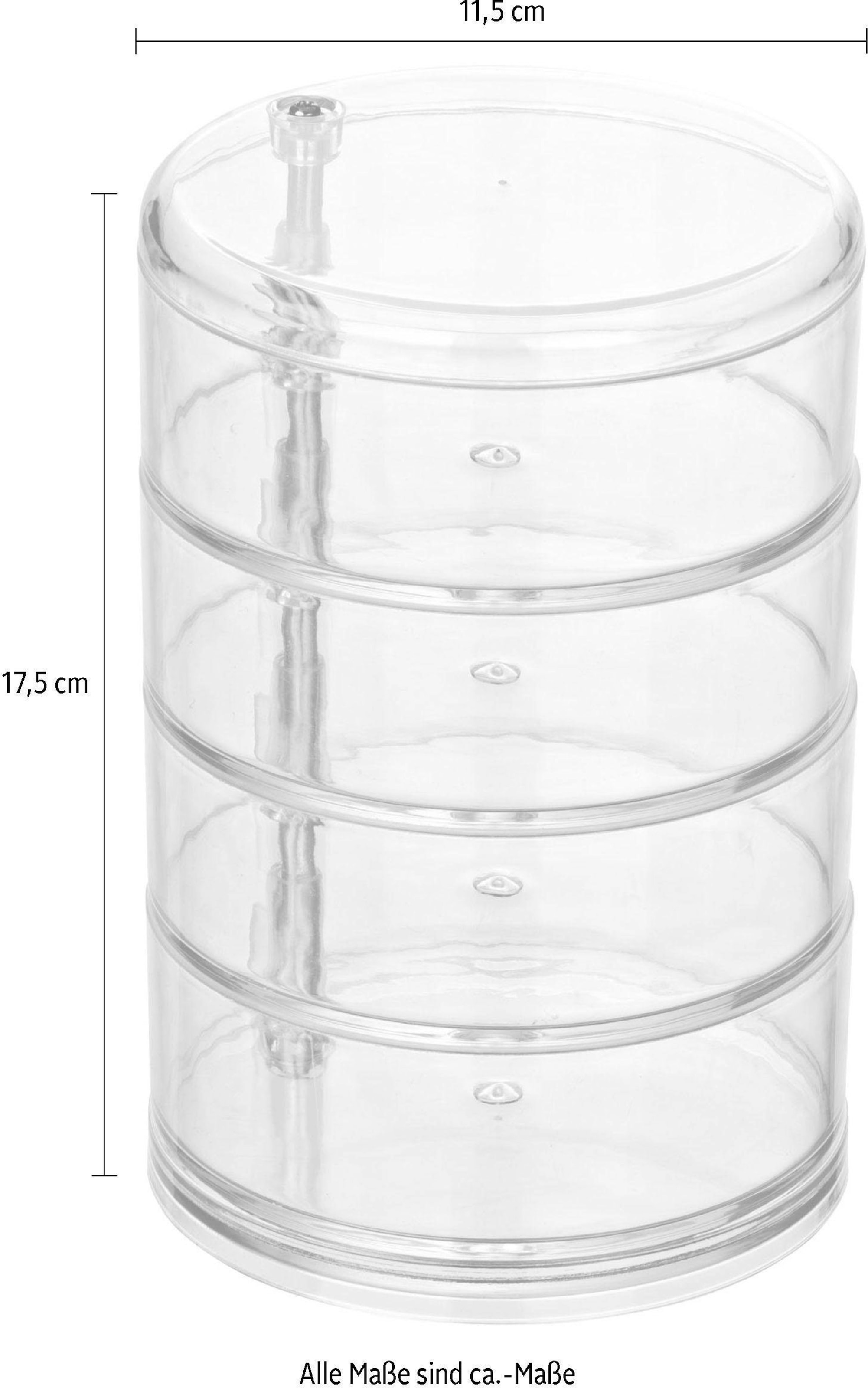 WENKO Badorganizer »Tower«, Kosmetik-Aufbewahrung mit 4 Fächern, transparent