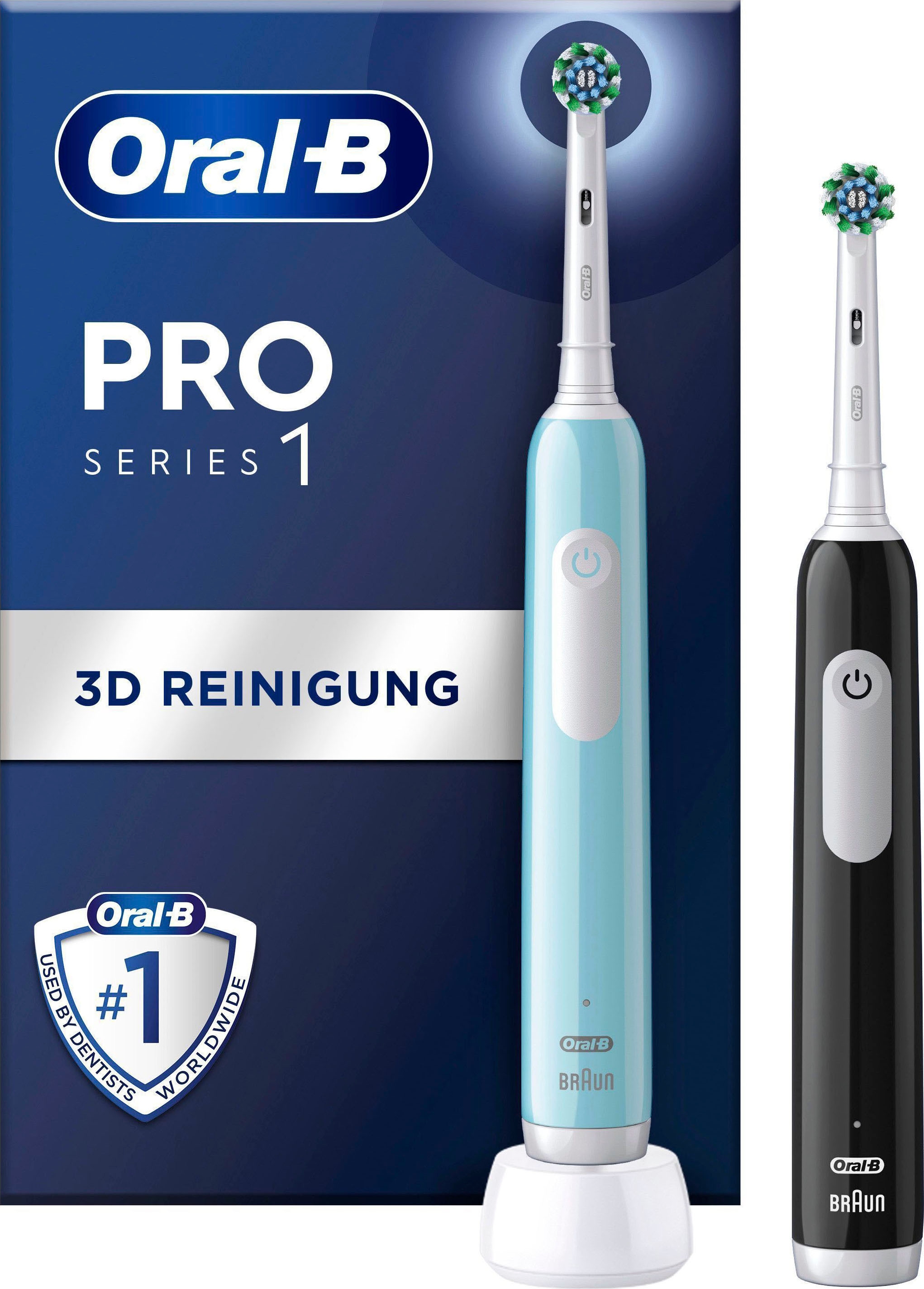 Oral-B Elektrische Zahnbürste »PRO Series 1 Doppelpack«, 2 St.  Aufsteckbürsten, Drucksensor kaufen