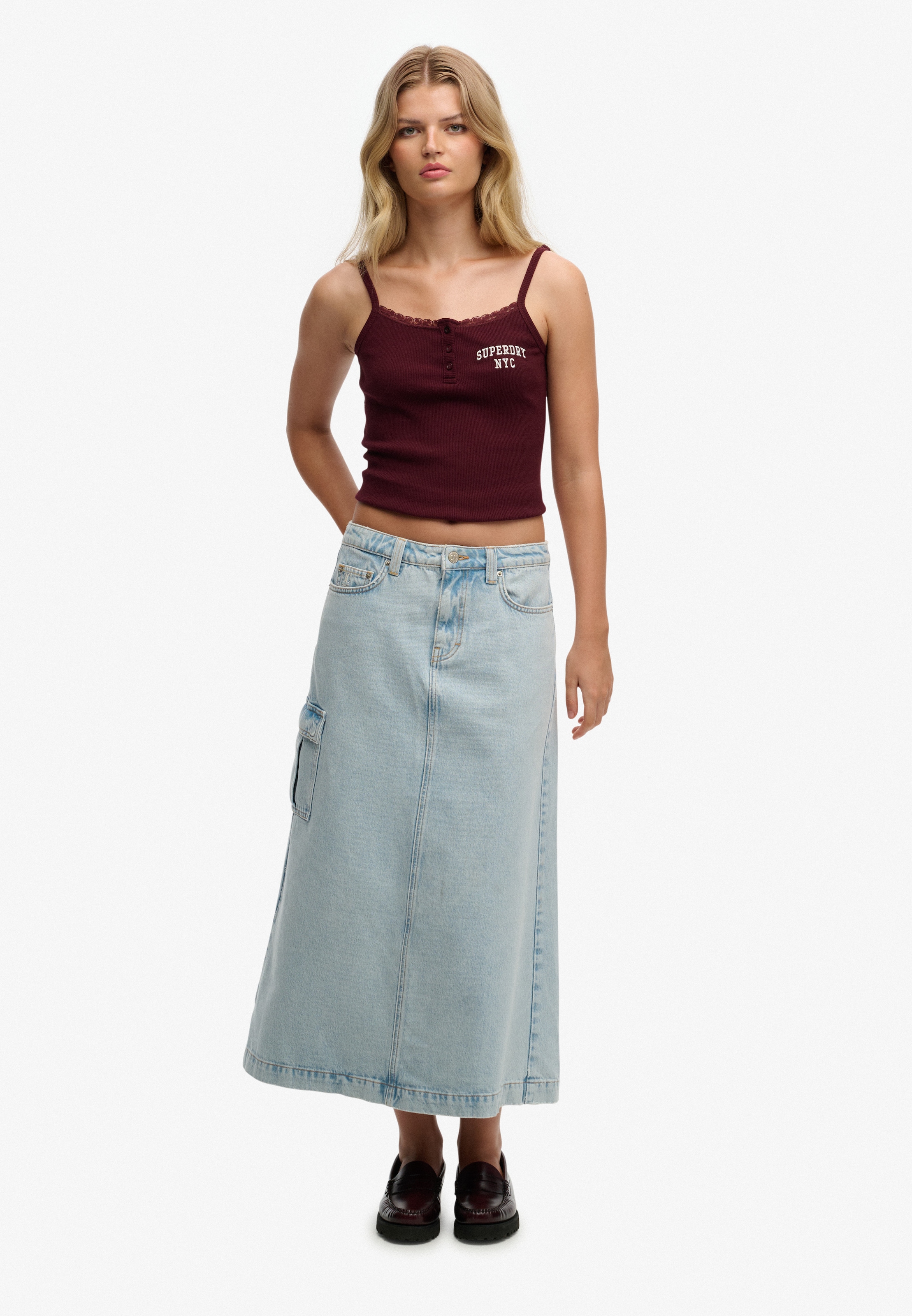 Superdry Jeansrock »DENIM CARGO MAXI SKIRT«