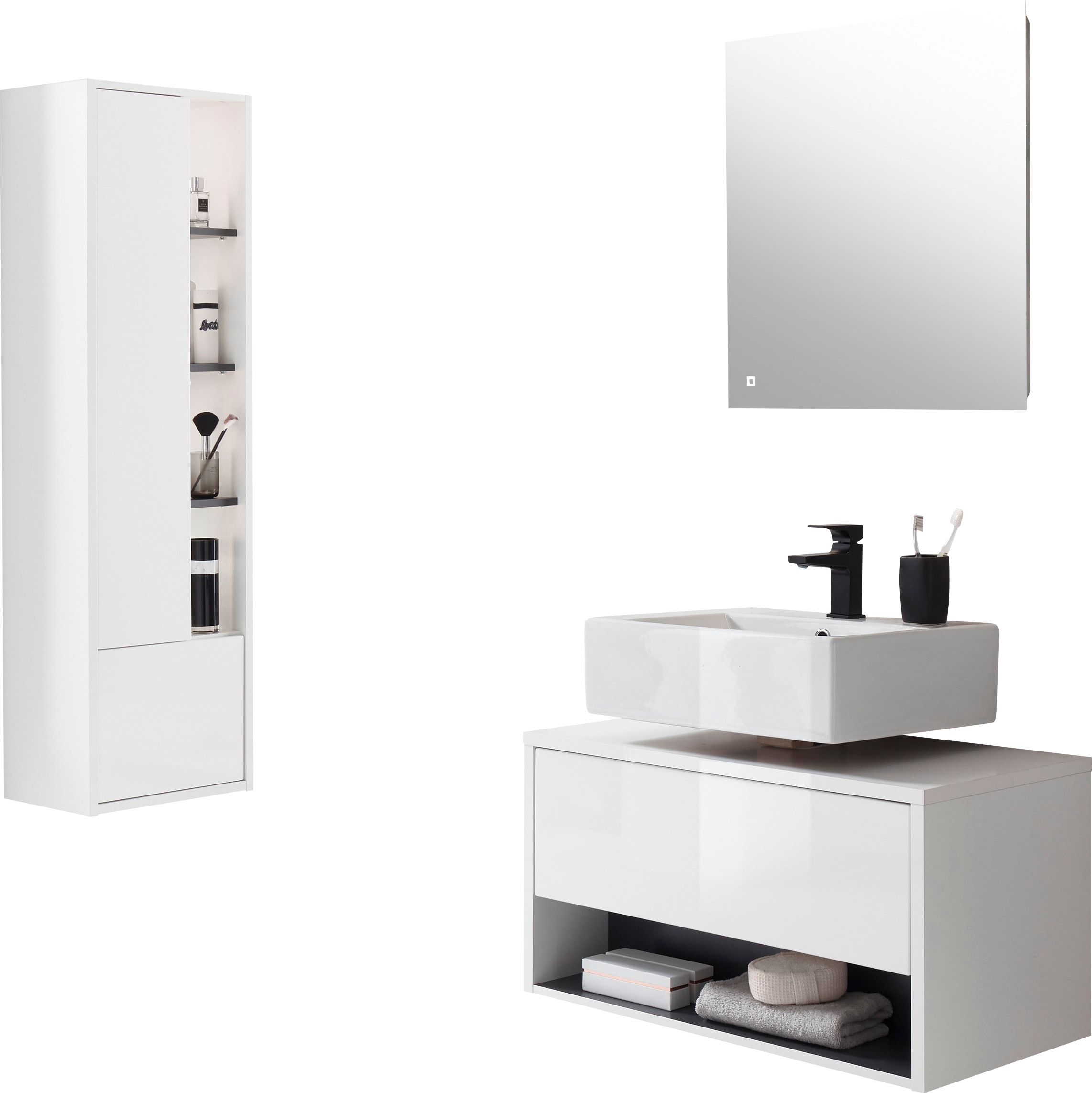 PLACES OF STYLE Badmöbel-Set »Studio Line, Bad im modernen Design, 3-teilig günstig online kaufen