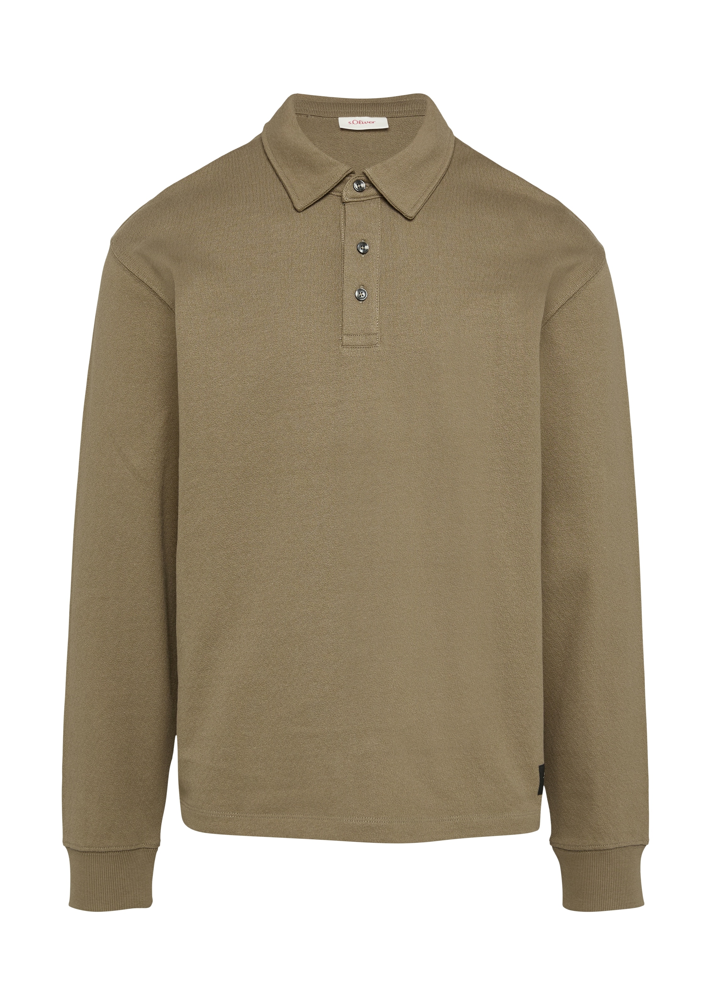 s.Oliver Langarm-Poloshirt, mit Logo Stickerei am Rumpf