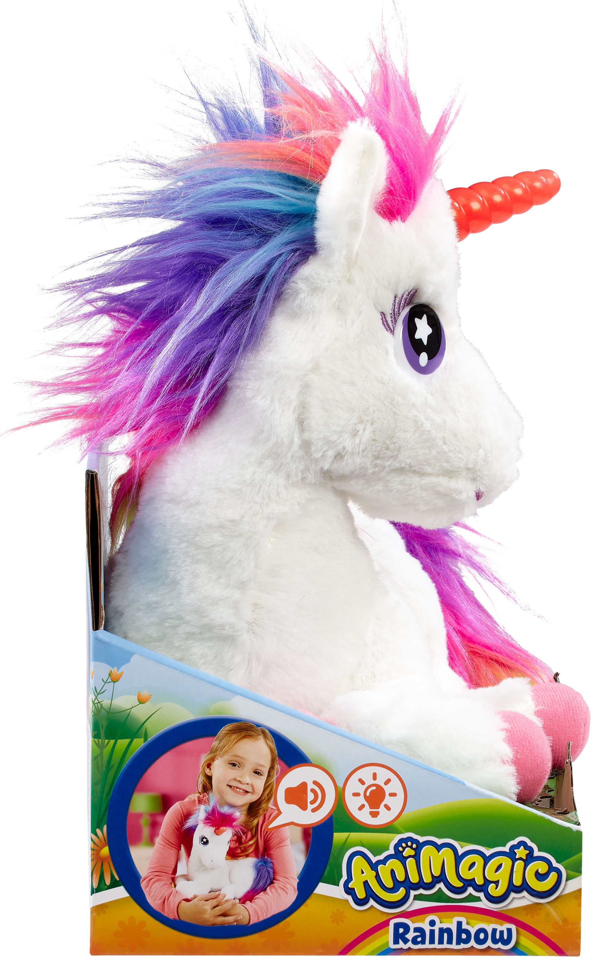 Goliath® Plüschfigur »Animagic Rainbow My Glowing Einhorn«, mit Licht und Sound