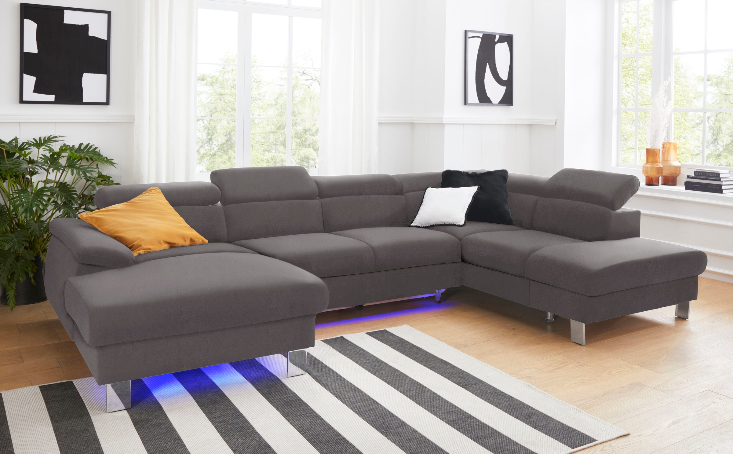 COTTA Wohnlandschaft »Komaris U-Form, B: 320 cm« mit Kopfteilverstellung, o günstig online kaufen