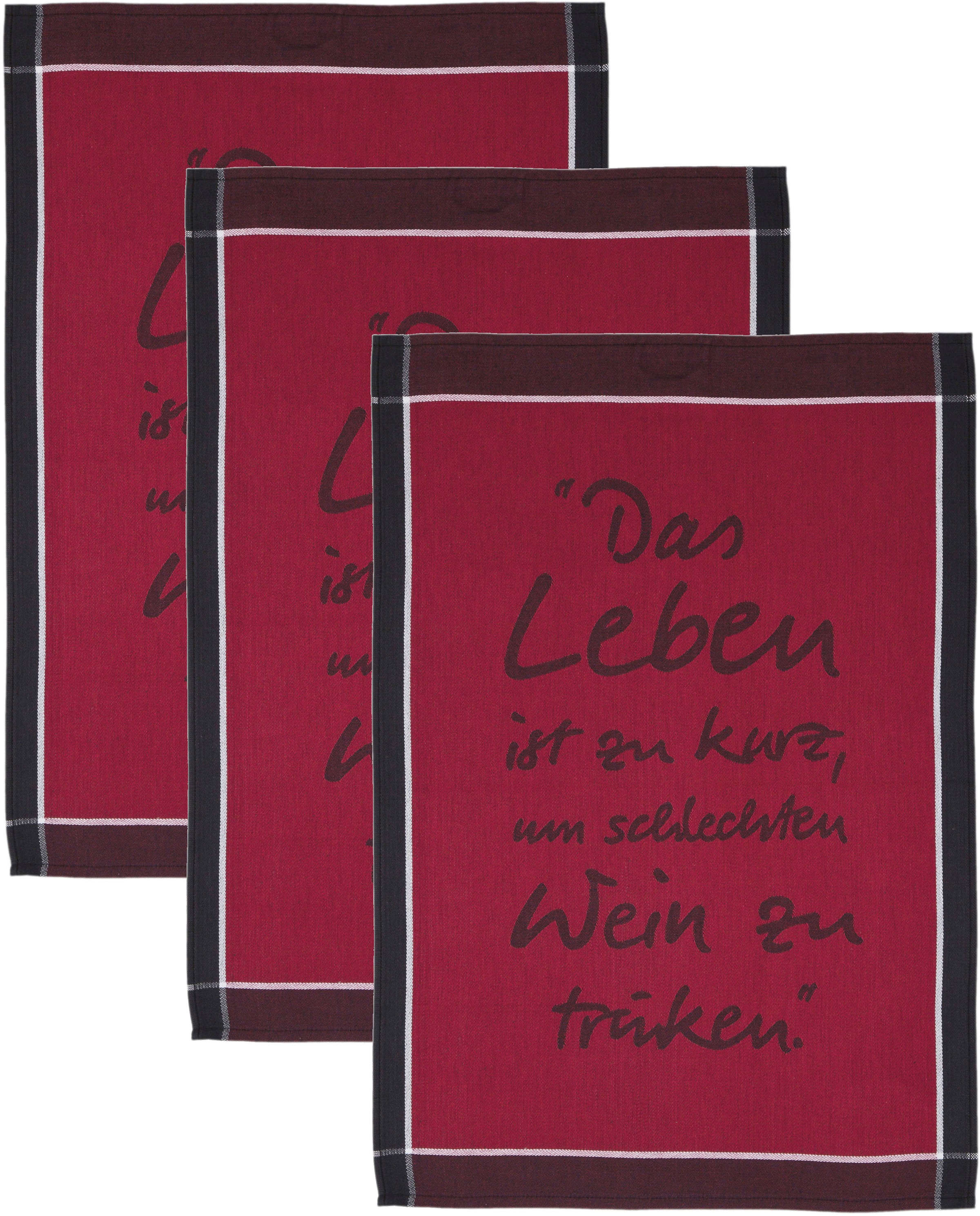 ROSS Geschirrtuch »Das Leben ist zu kurz um schlechten Wein zu trinken«, (S günstig online kaufen