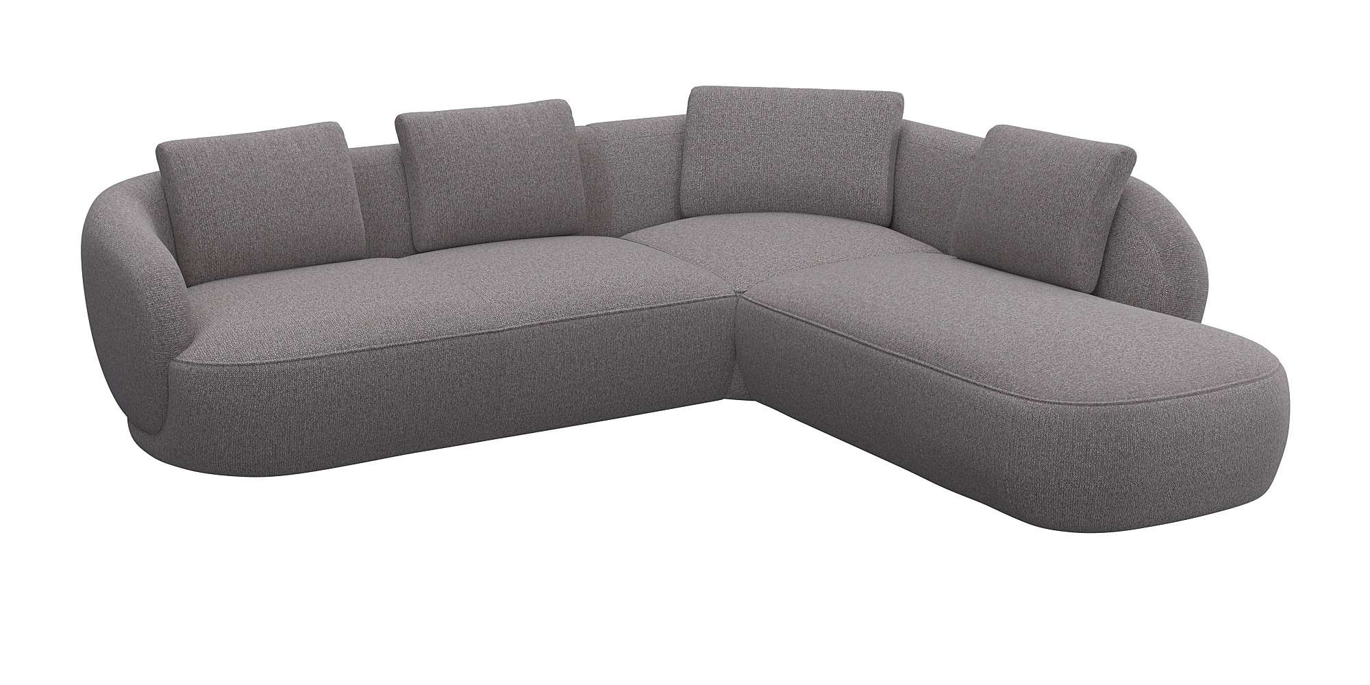 FLEXLUX Ecksofa »Torino, rund, L-Form, Sofa-Ecke mit Ottomane«, Modernes, o günstig online kaufen