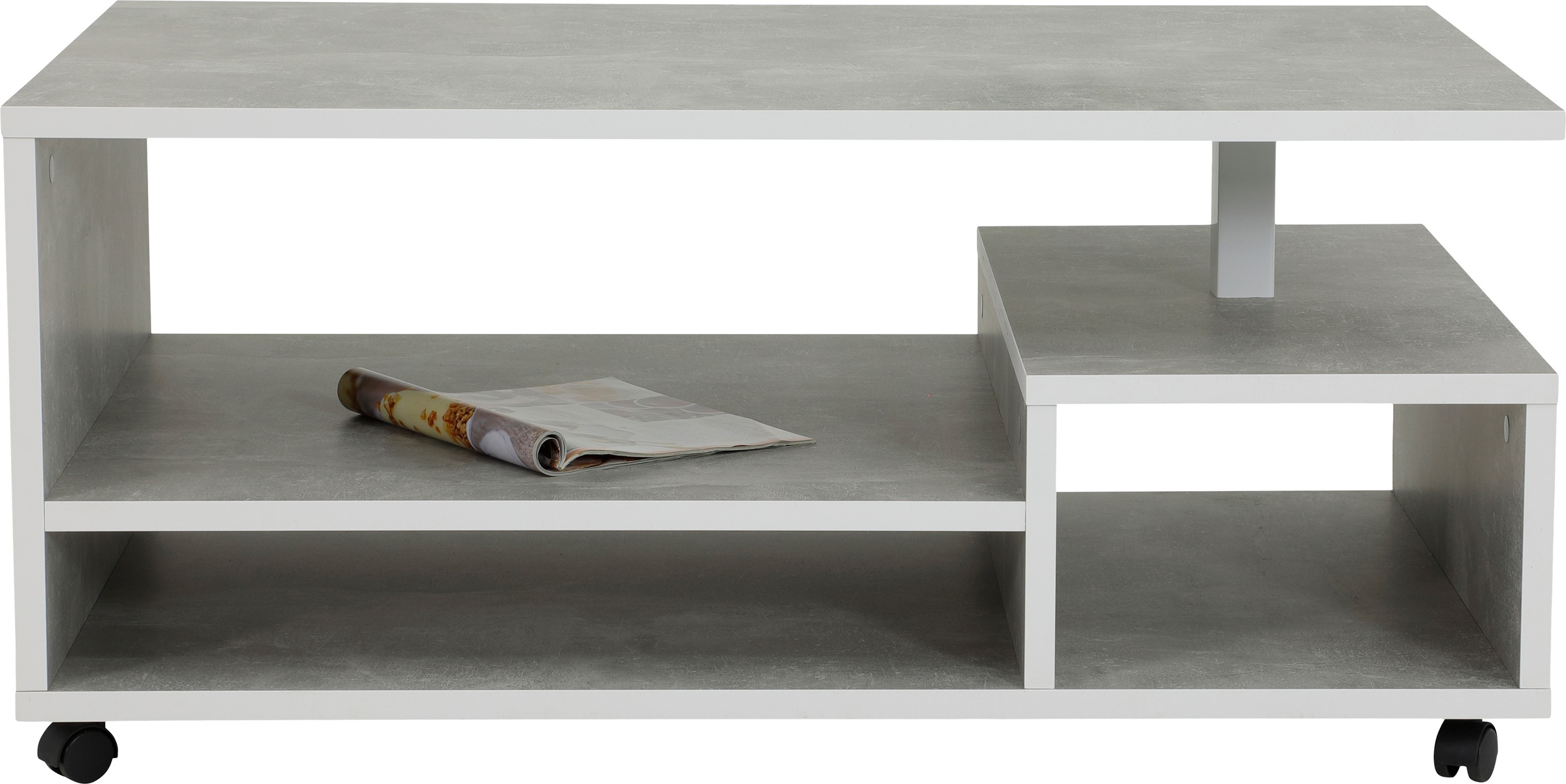 Couchtisch Eike Beton Optik weiß Nachbildung B/H/T: ca. 110x50x68 cm günstig online kaufen