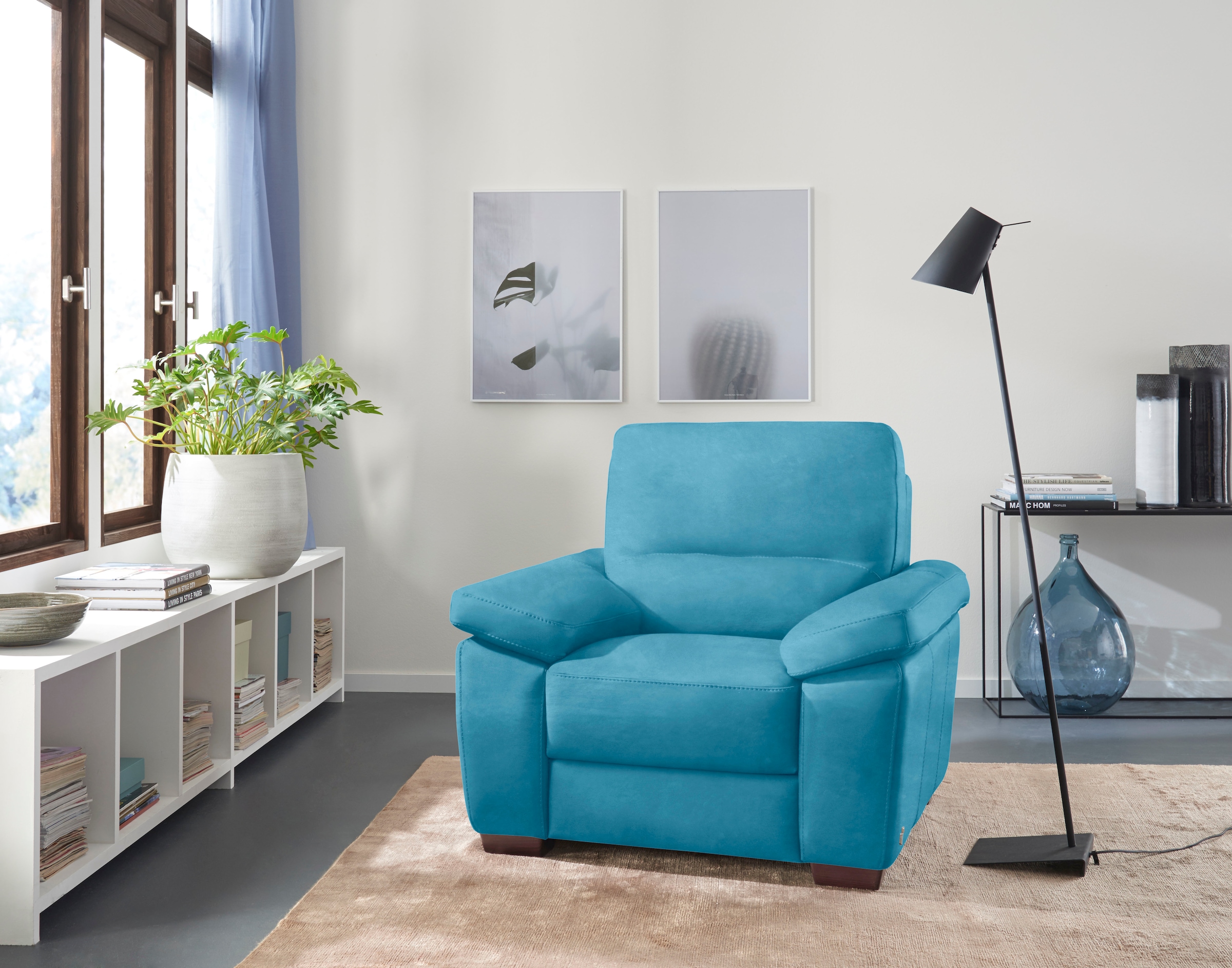 CALIA ITALIA Sessel »Gaia, in edlem Design und mit erstklassigem Sitzkomfort«, aus pflegeleichtem Luxus-Microfaser Ginevra Hydro Care