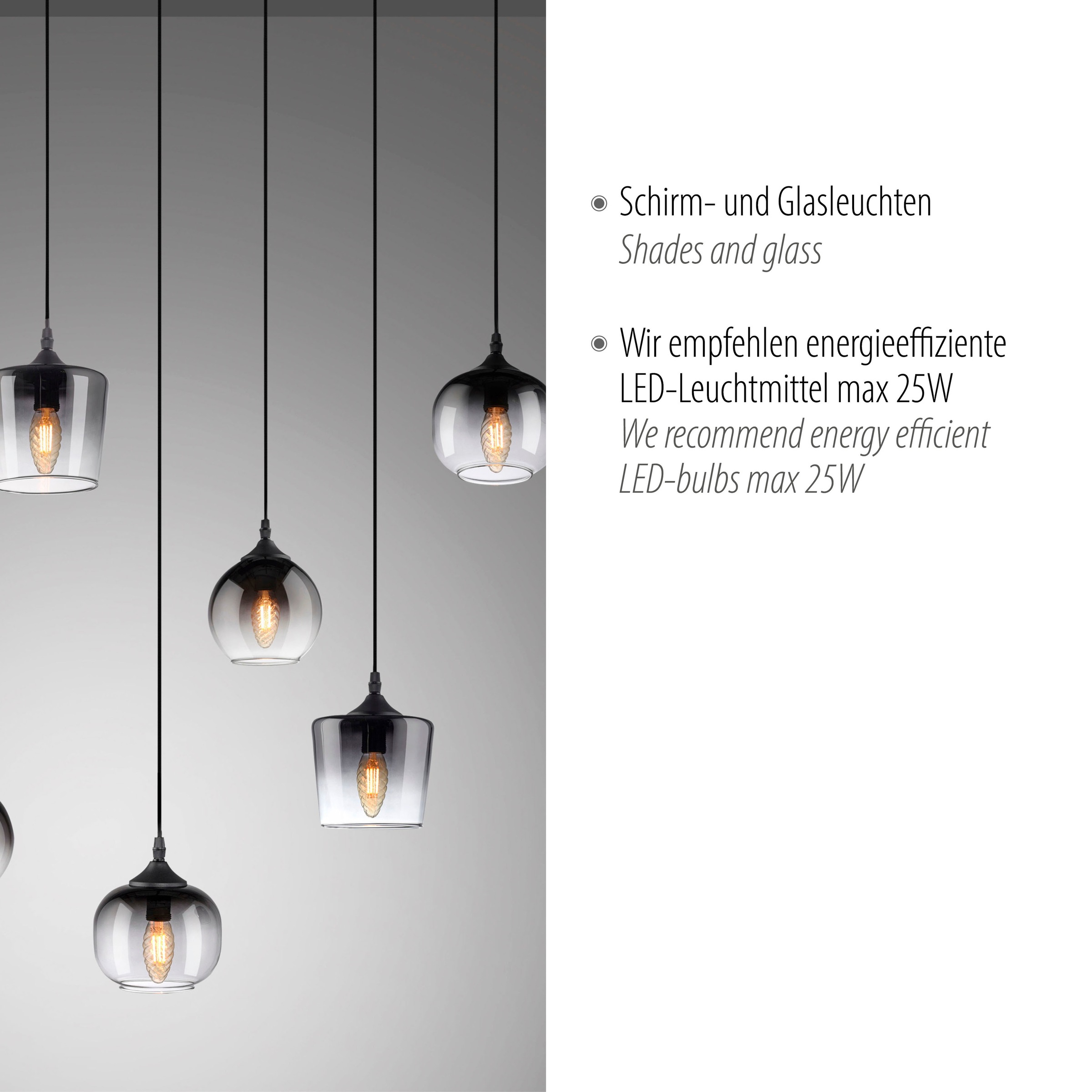 JUST LIGHT Pendelleuchte »ZEA«, 8 flammig, Leuchtmittel E14   ohne Leuchtmi günstig online kaufen