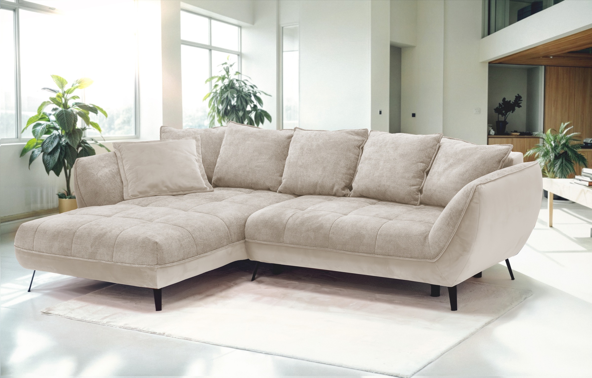 exxpo - sofa fashion Ecksofa »Midway mit einfacher Easy-Lift-Bettfunktion, günstig online kaufen