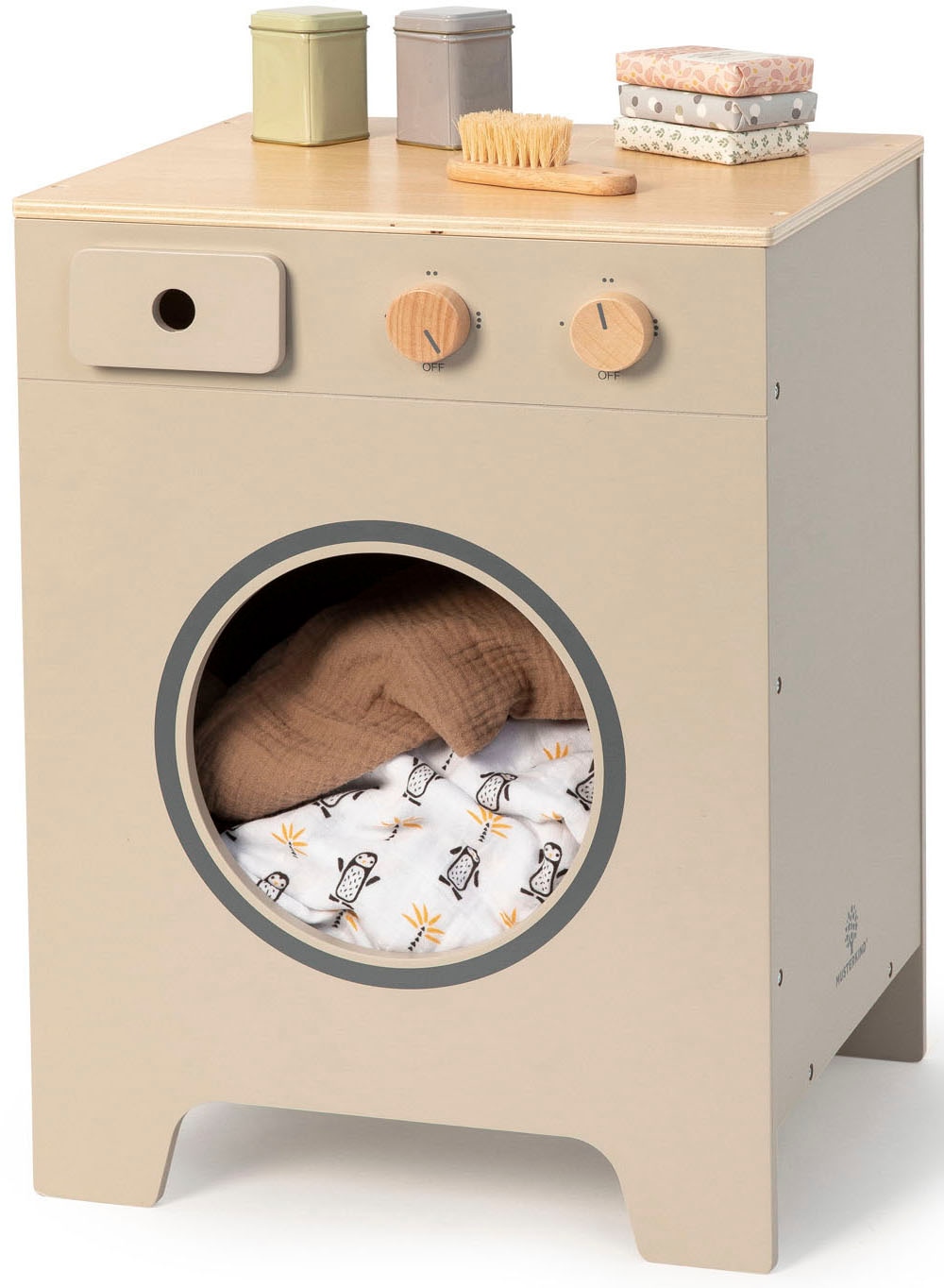 Kinder-Waschmaschine »Mix & Match, warmgrau/natur«, FSC®-Holz aus gewissenhaft...