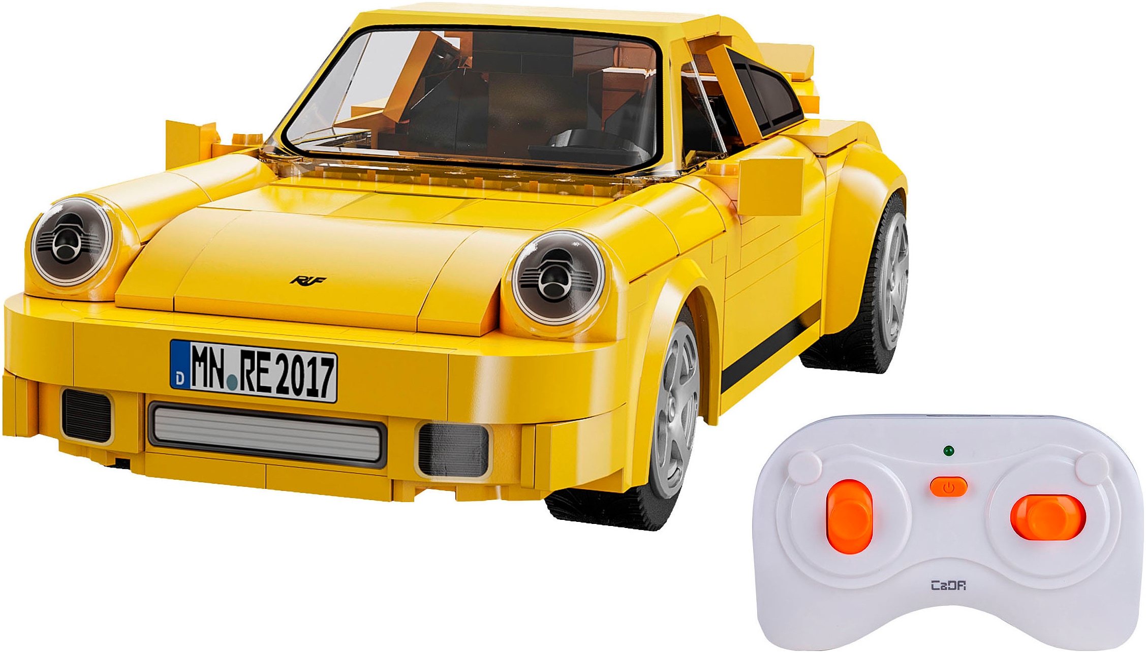 Jamara RC-Auto »CaDA, RUF CTR 2017 Yellowbird 1:20 gelb 2,4GHz Bricks«, (222 tlg.)