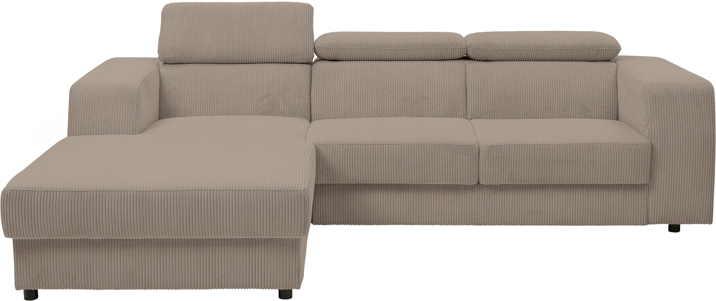 WERK2 Ecksofa »Cherry, modernes Sofa mit Komfortfunktionen, Breite 270cm, L-Form,«, bequem, mit verstellbaren Kopfteilen, Schlaffunktion und Bettkasten
