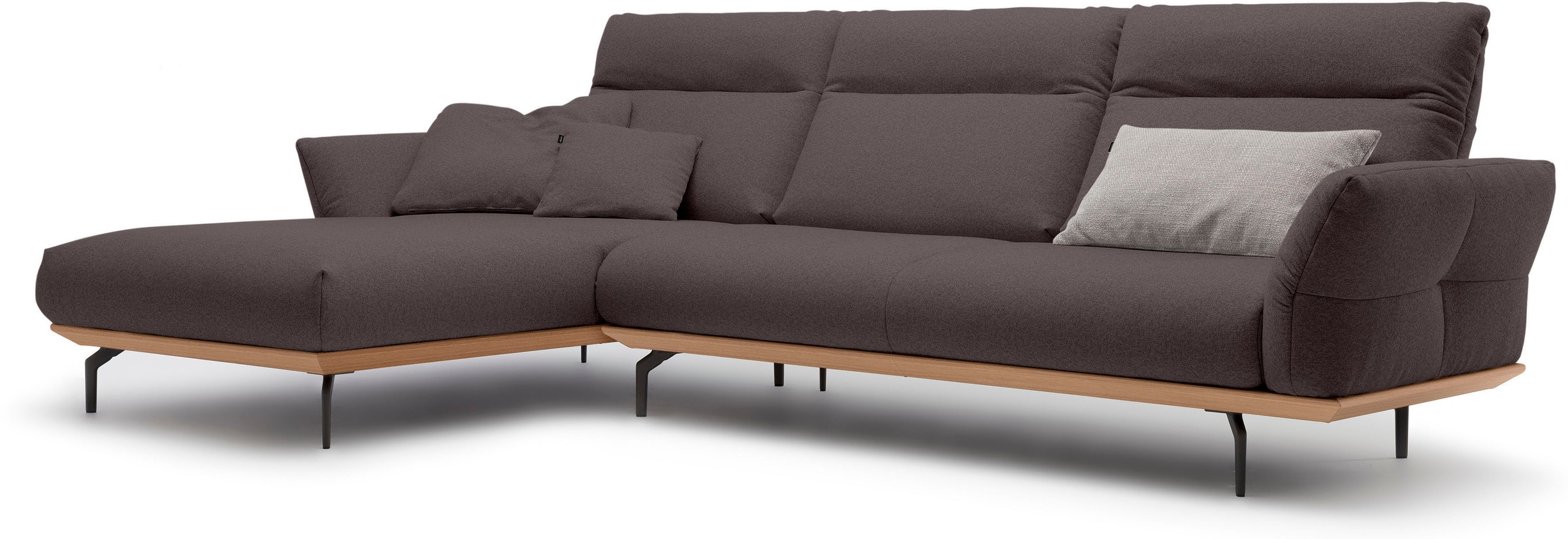 Creation BY ROLF BENZ Ecksofa »CR.460«, Sockel in Eiche, Winkelfüße in Umbr günstig online kaufen