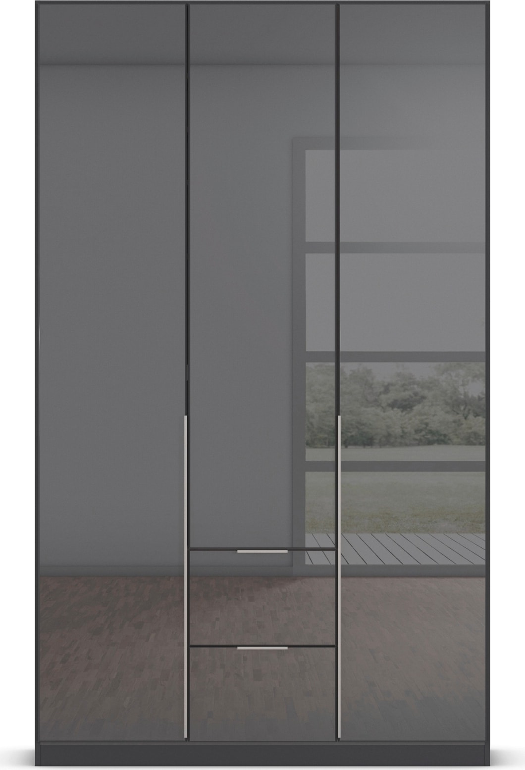 rauch Drehtürenschrank »Kleiderschrank Kleiderschränke Schrank Garderobe AGORDO mit Glasfront«, mit Außenschubkästen, in 6 Breiten und 2 Höhen MADE IN GERMANY