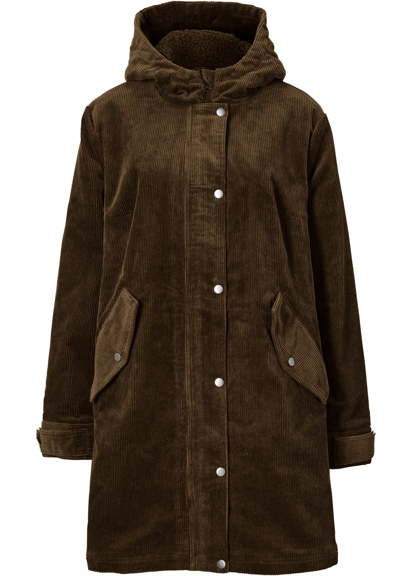 bonprix Parka mit Kapuze dezente A-Linie Passform, teilweise mit kuscheligem Plüschfutter