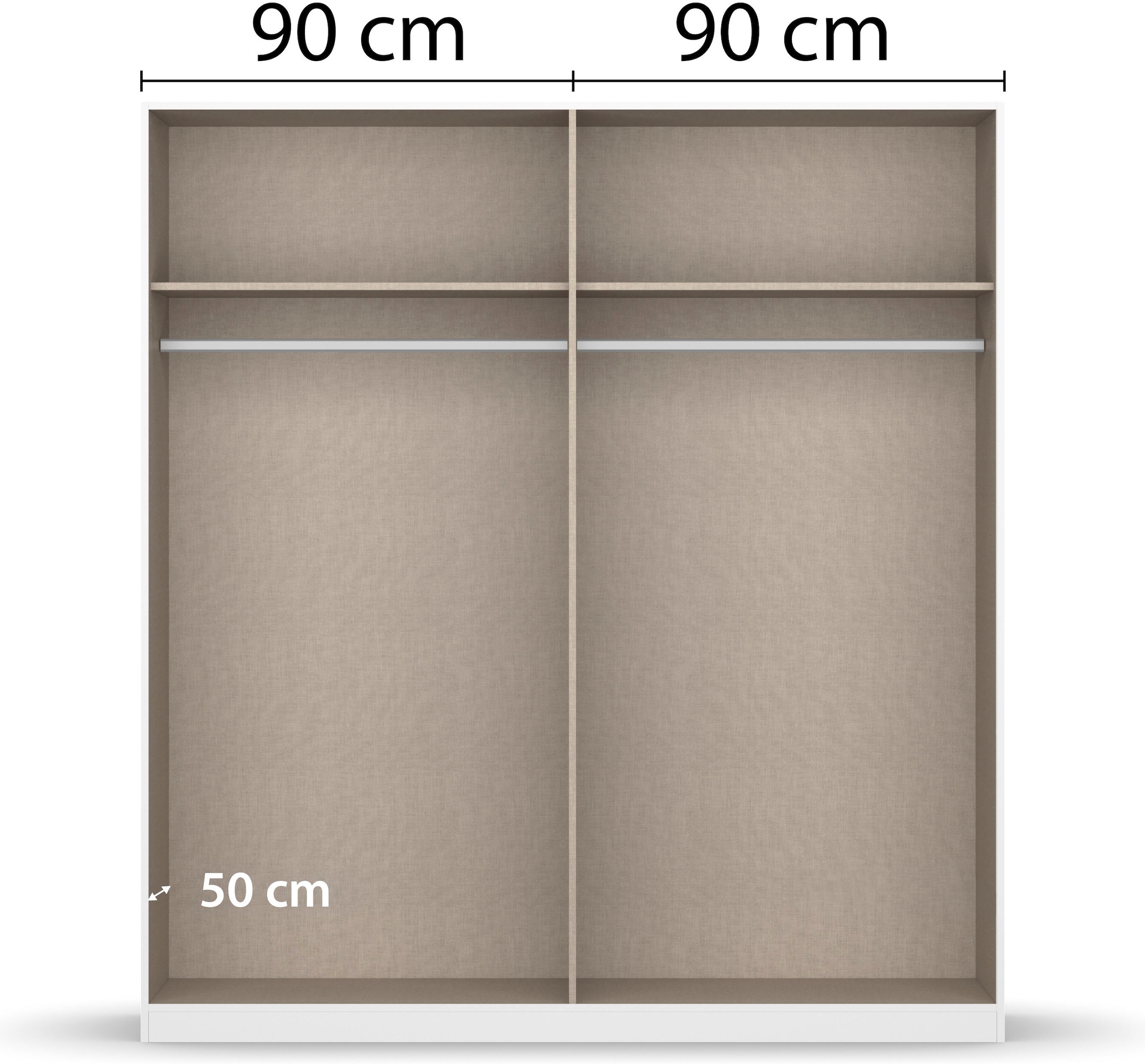 rauch Kleiderschrank »Drehtürenschrank Schrank Garderobe Wäscheschrank Schlafzimmer AVOLA«, (in 3 verschiedenen Ausstattungen BASIC/CLASSIC/PREMIUM), mit hochwertigen Stangengriffen in Schwarz aus Metall MADE IN GERMANY